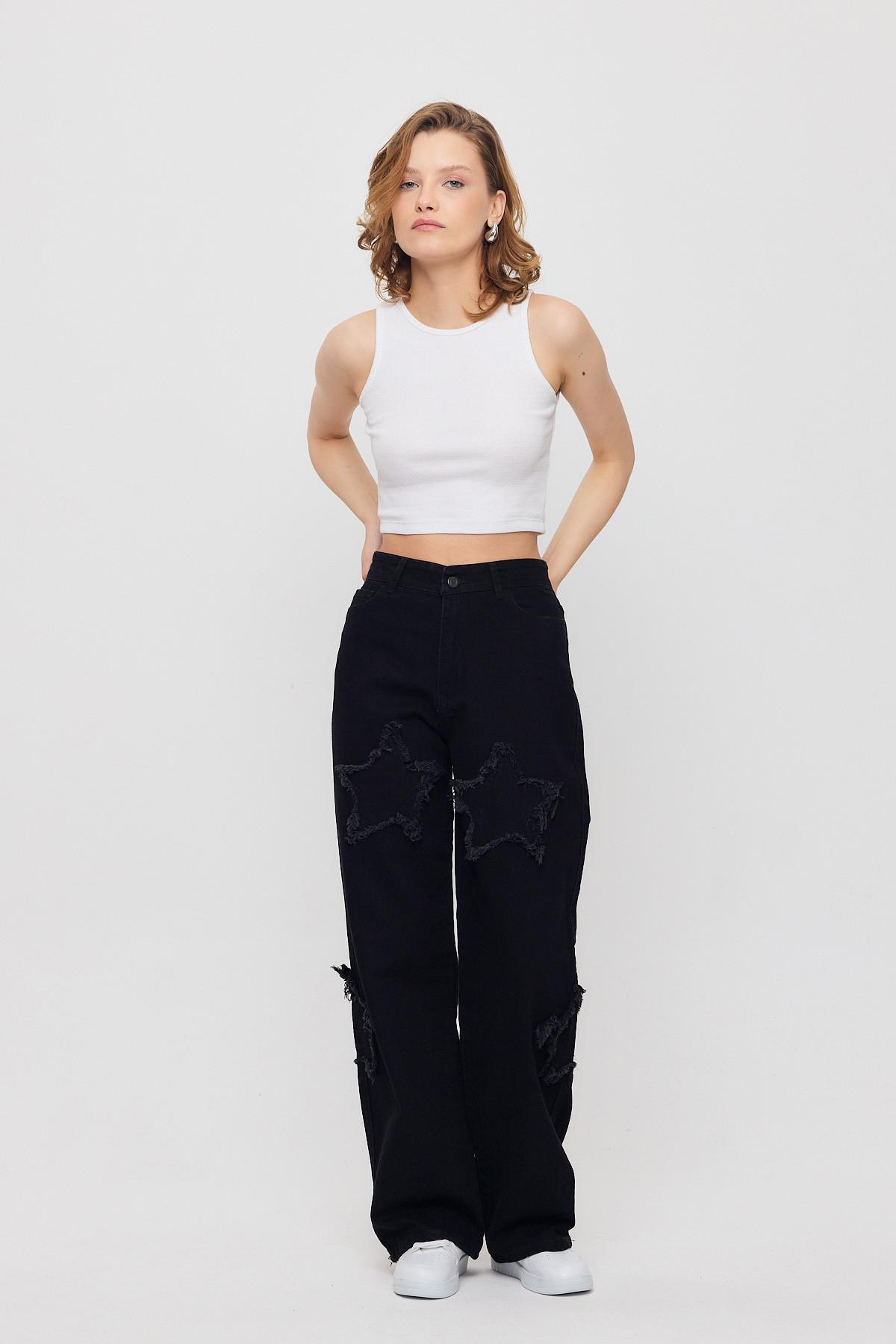 Siyah Yıldız Detay Jean 11136 - 6