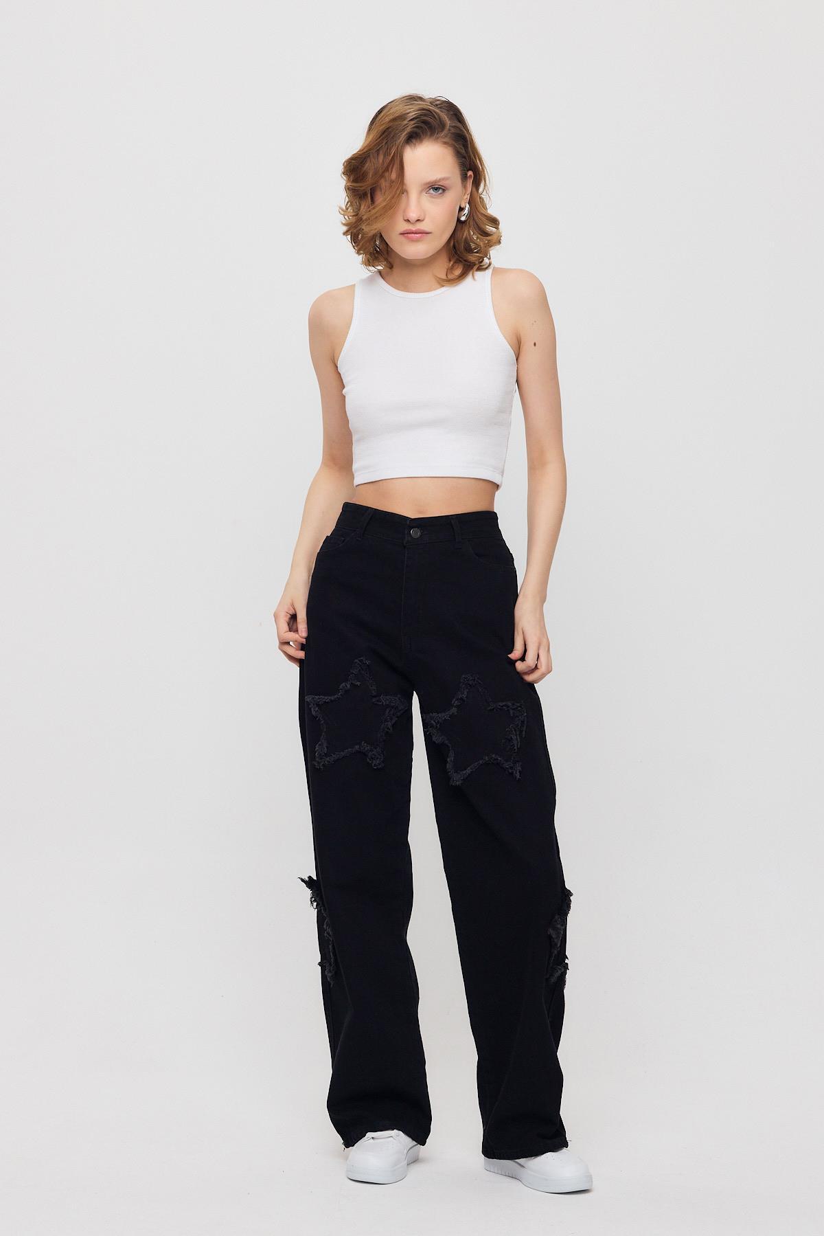 Siyah Yıldız Detay Jean 11136 - 7