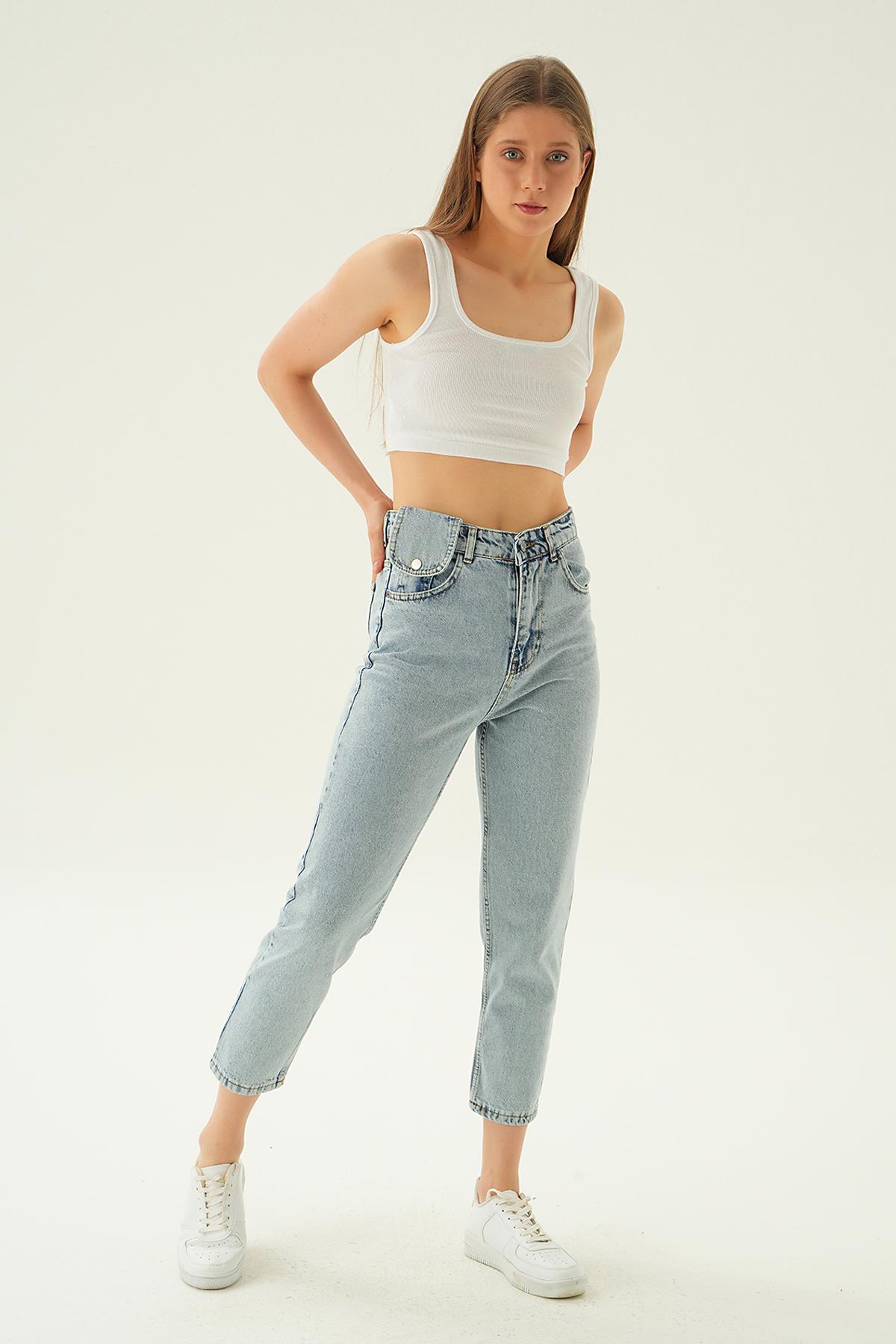 Kar Yıkama Cep Kapaklı Jean 11137 - 1