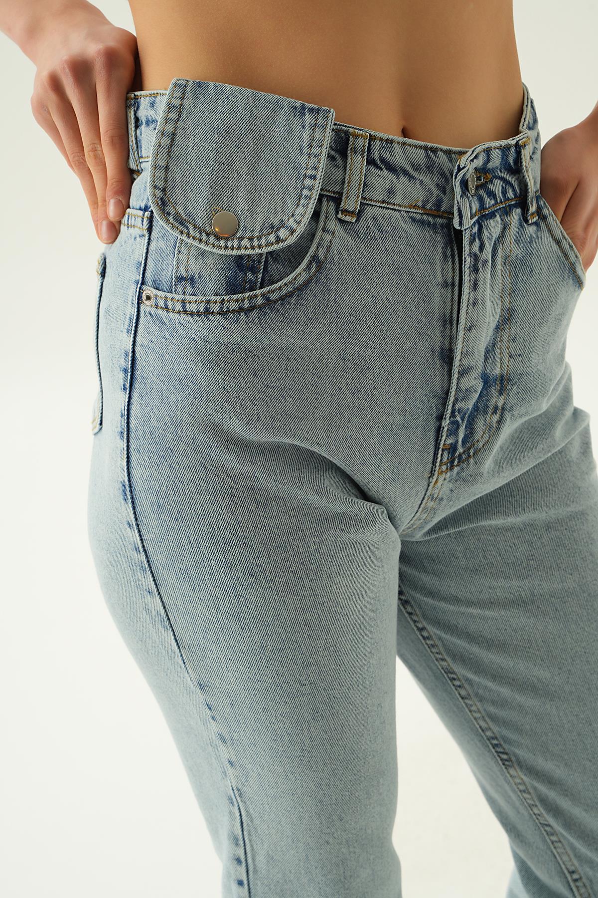 Kar Yıkama Cep Kapaklı Jean 11137 - 6
