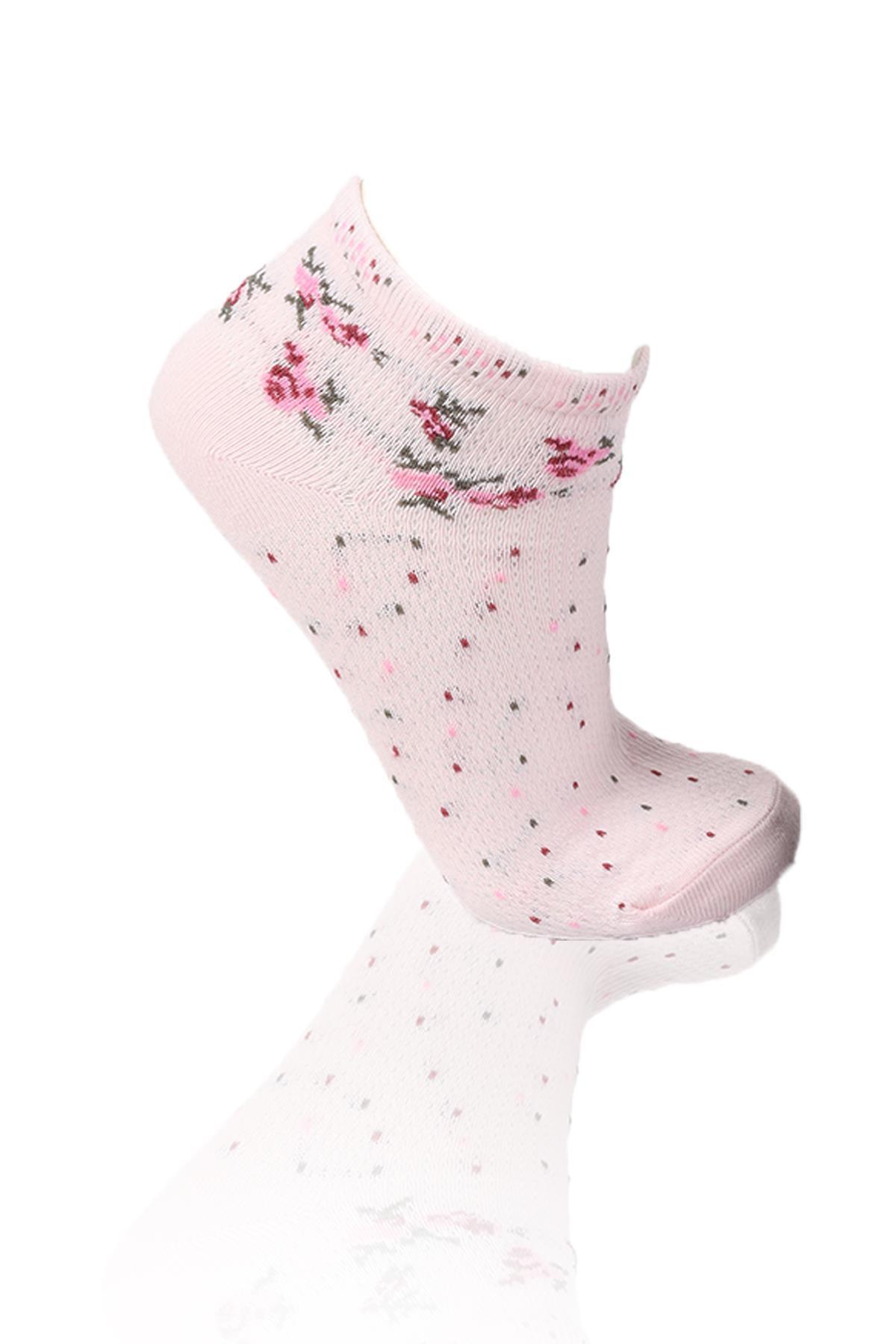 Renkli 3'lü Yarım Konç Çorap 1114 - 2