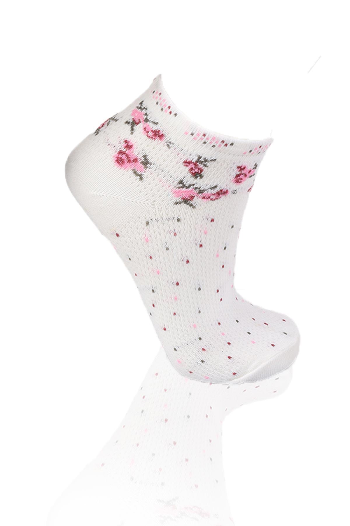 Renkli 3'lü Yarım Konç Çorap 1114 - 4