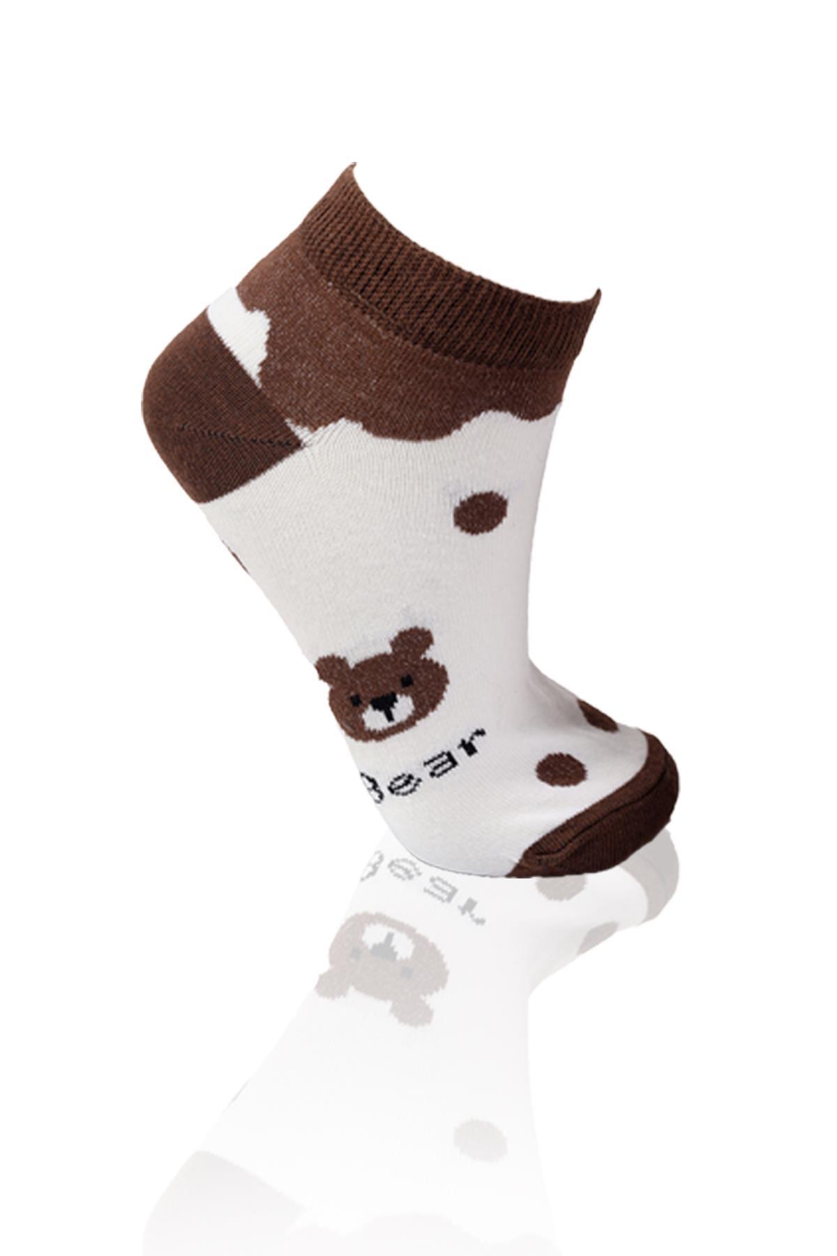 Renkli 3'lü Ayıcıklı Patik Çorap 1116 - 5