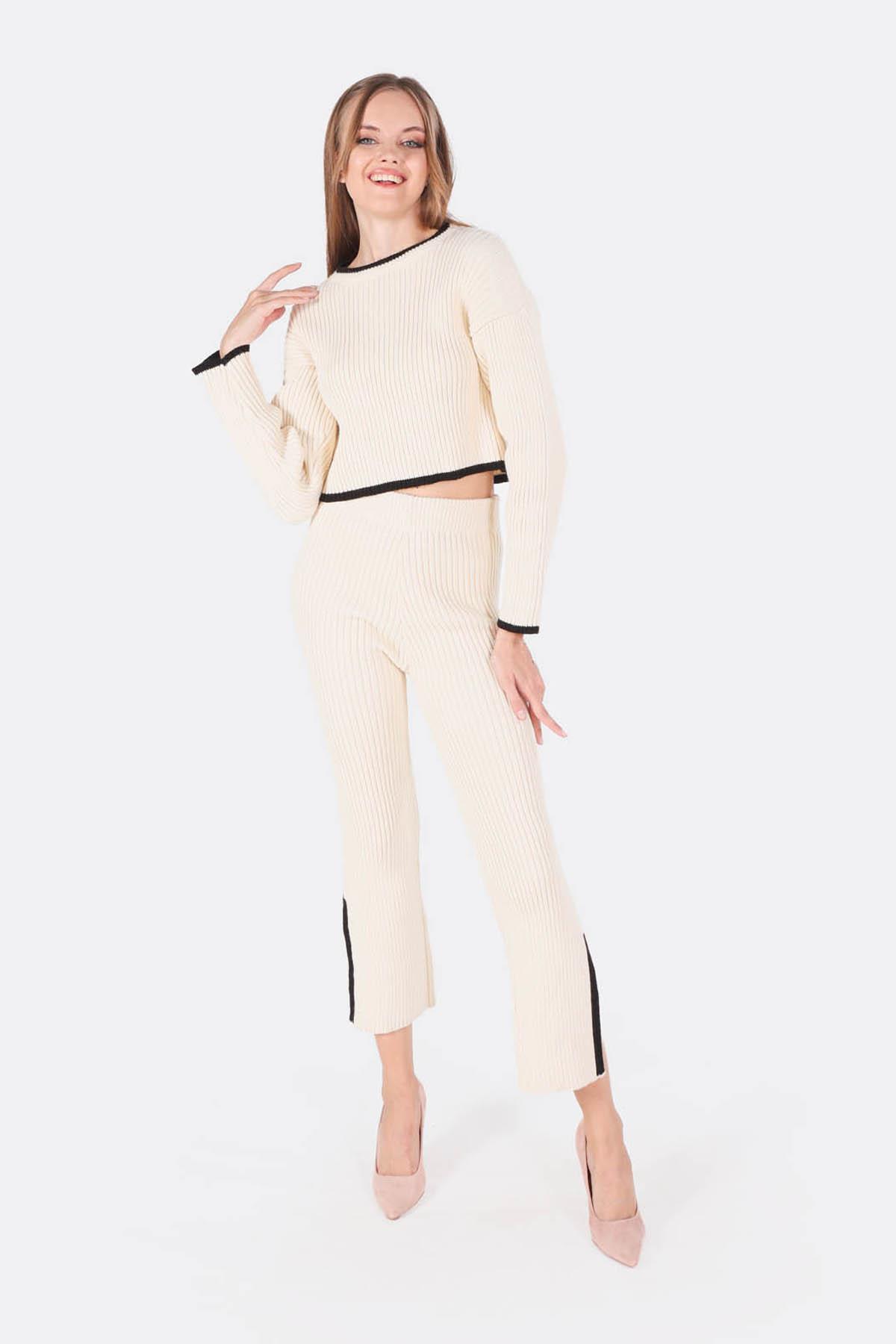 Taş Garnili Pantolon Kazak Takım 1154 