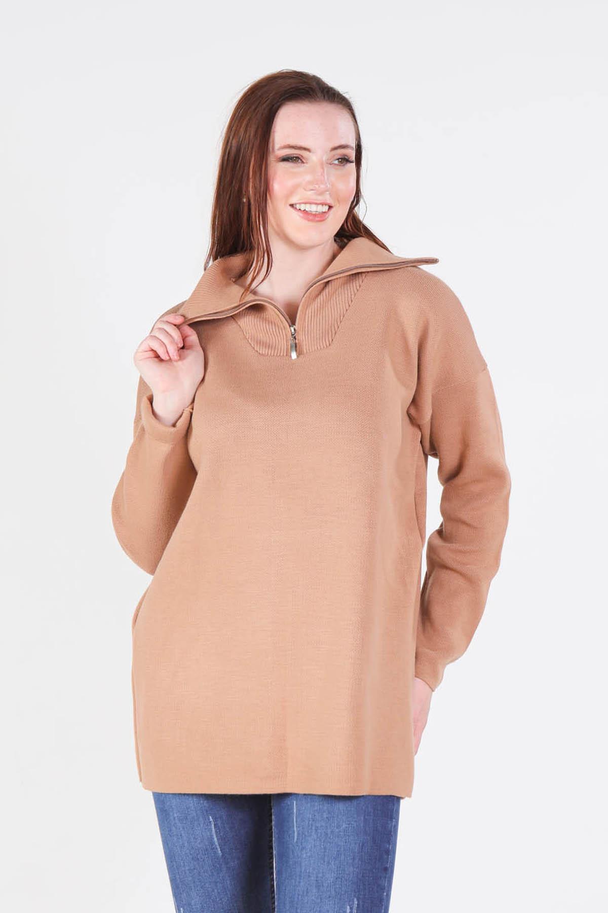 1165 Yaka Fermuarlı Kazak Bisküvi 