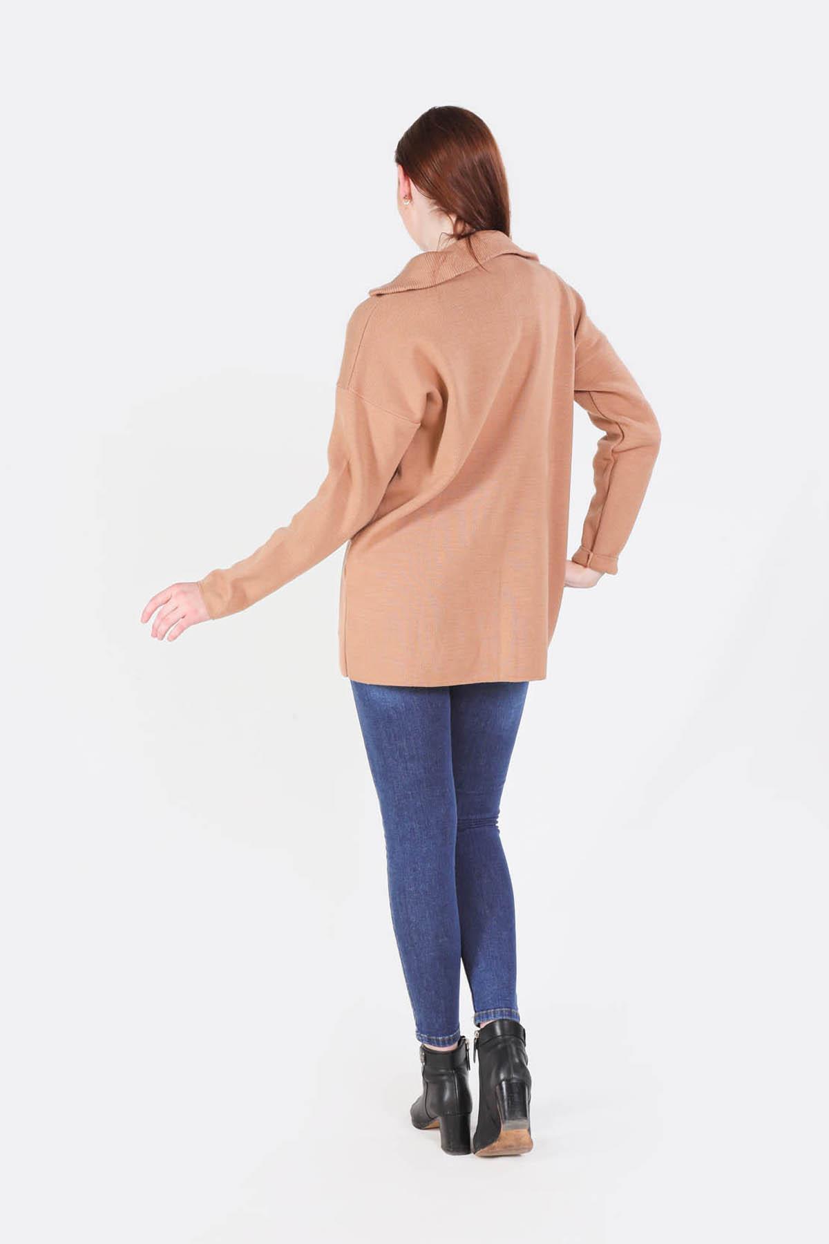 Bisküvi Yaka Fermuarlı Kazak 1165 - 5