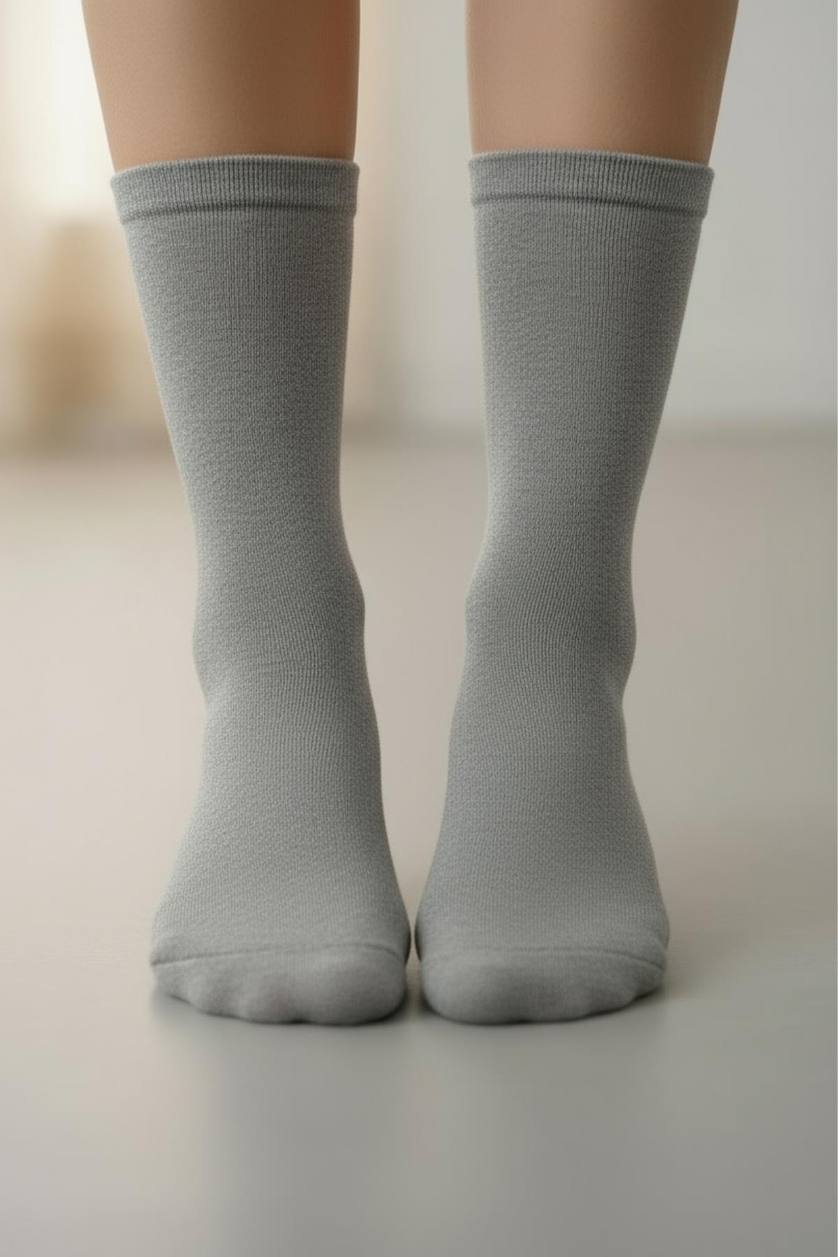 12 Çift Kadın Renkli Esnek Pamuklu Örme Soket Çorap 1021 - RAYS
