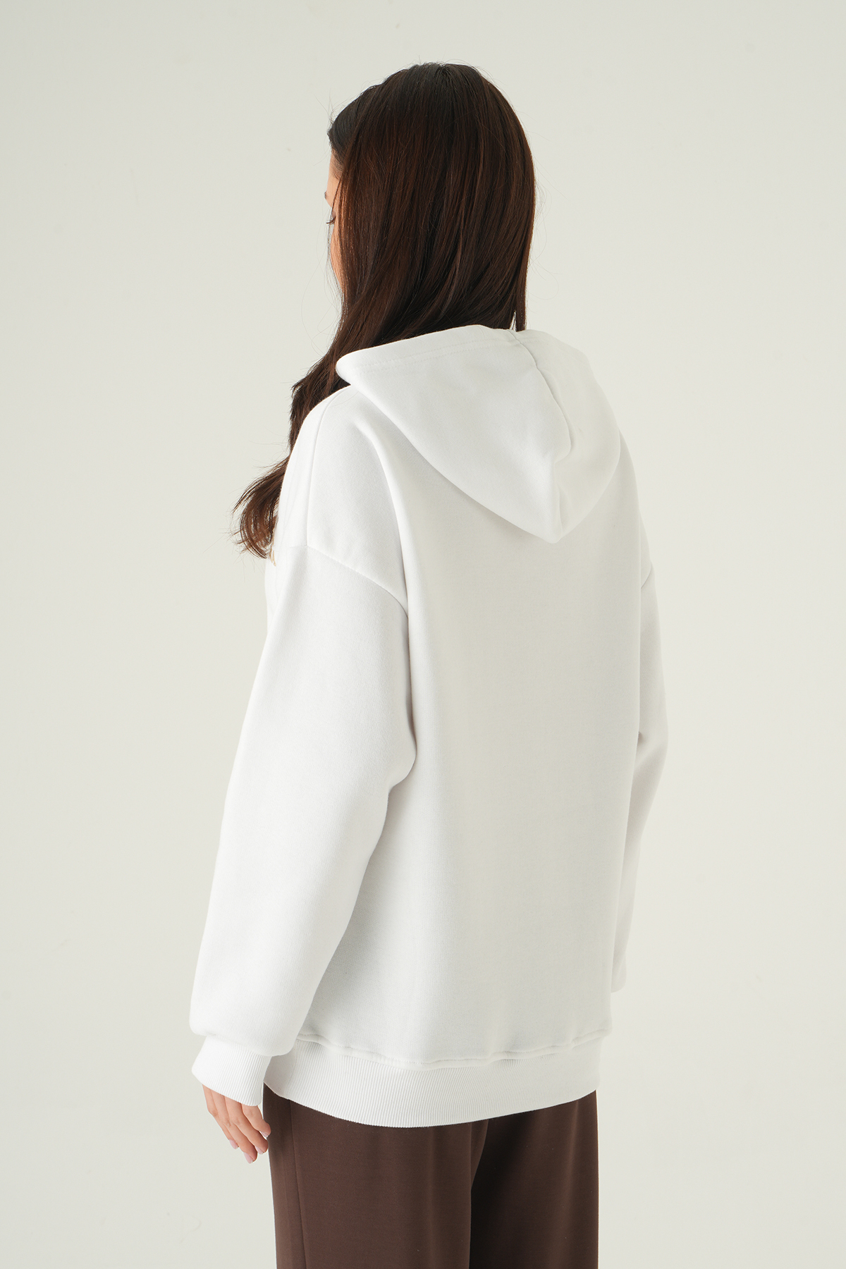 Kapüşonlu Sweat 1203 Ekru - 5