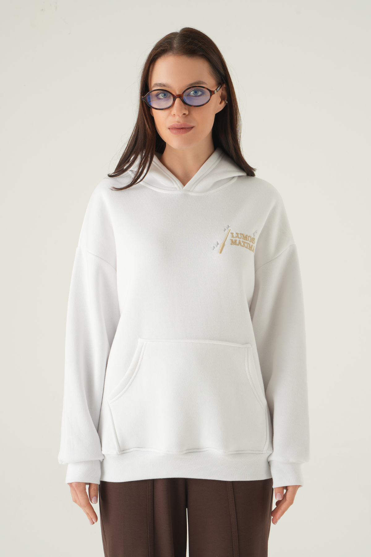 Ekru Kapüşonlu Sweat 1203 - RAYS