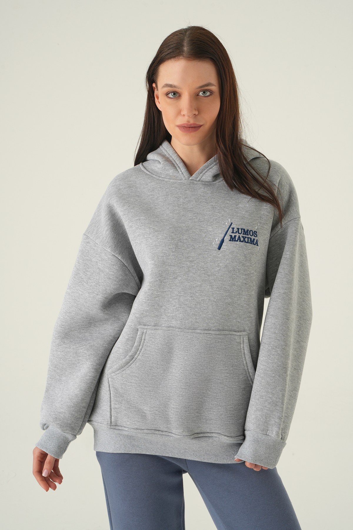 Gri Kapüşonlu Sweat 1203 - 2