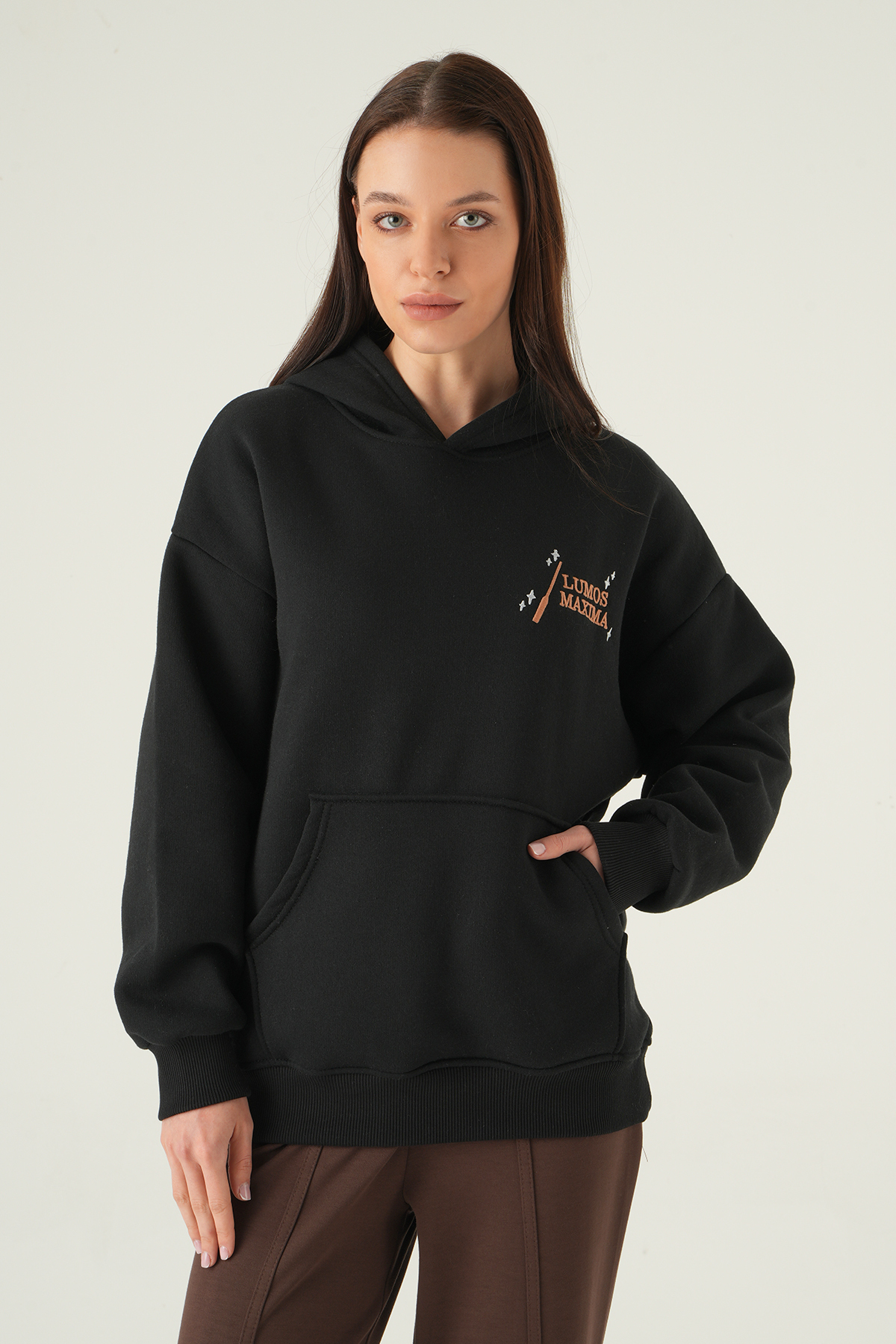 Siyah Kapüşonlu Sweat 1203 - RAYS