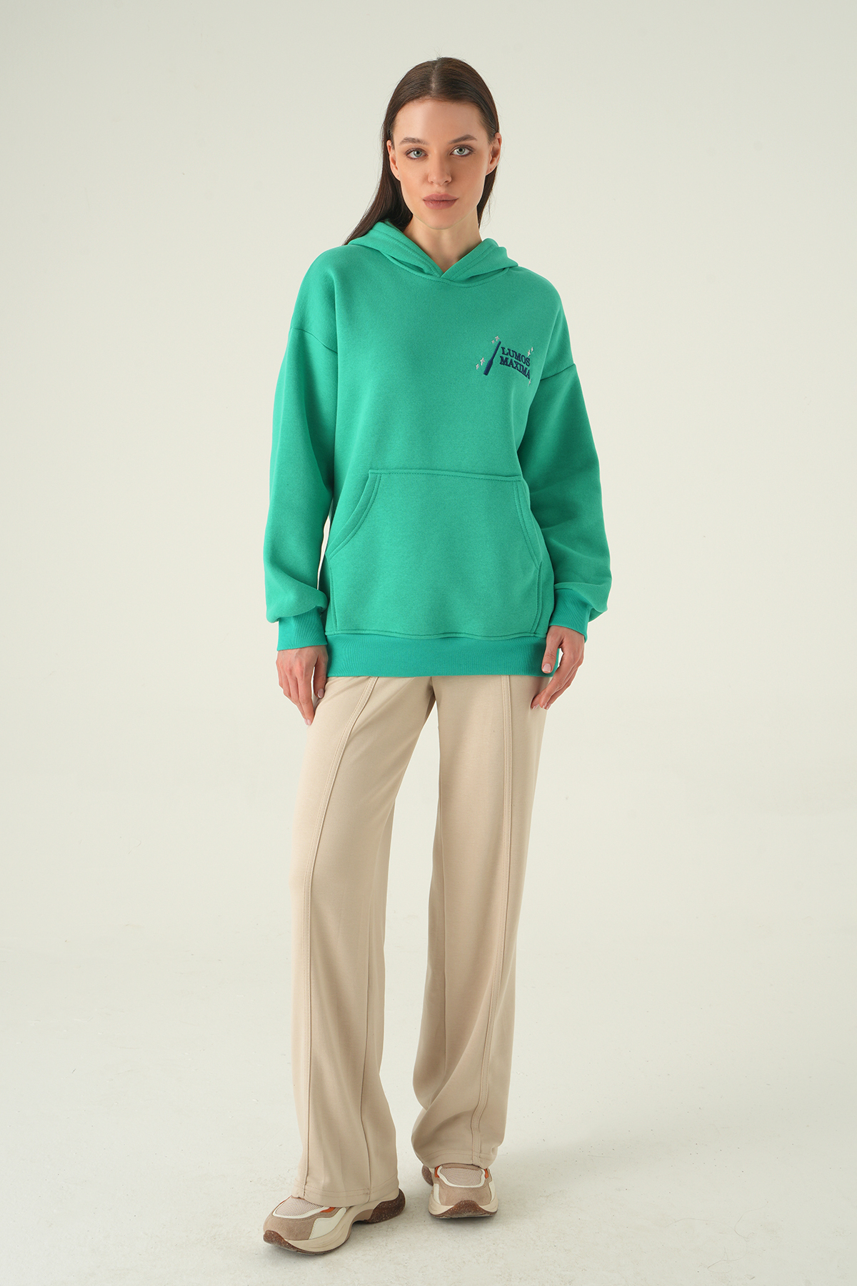 Kapüşonlu Sweat 1203 Yeşil - 3