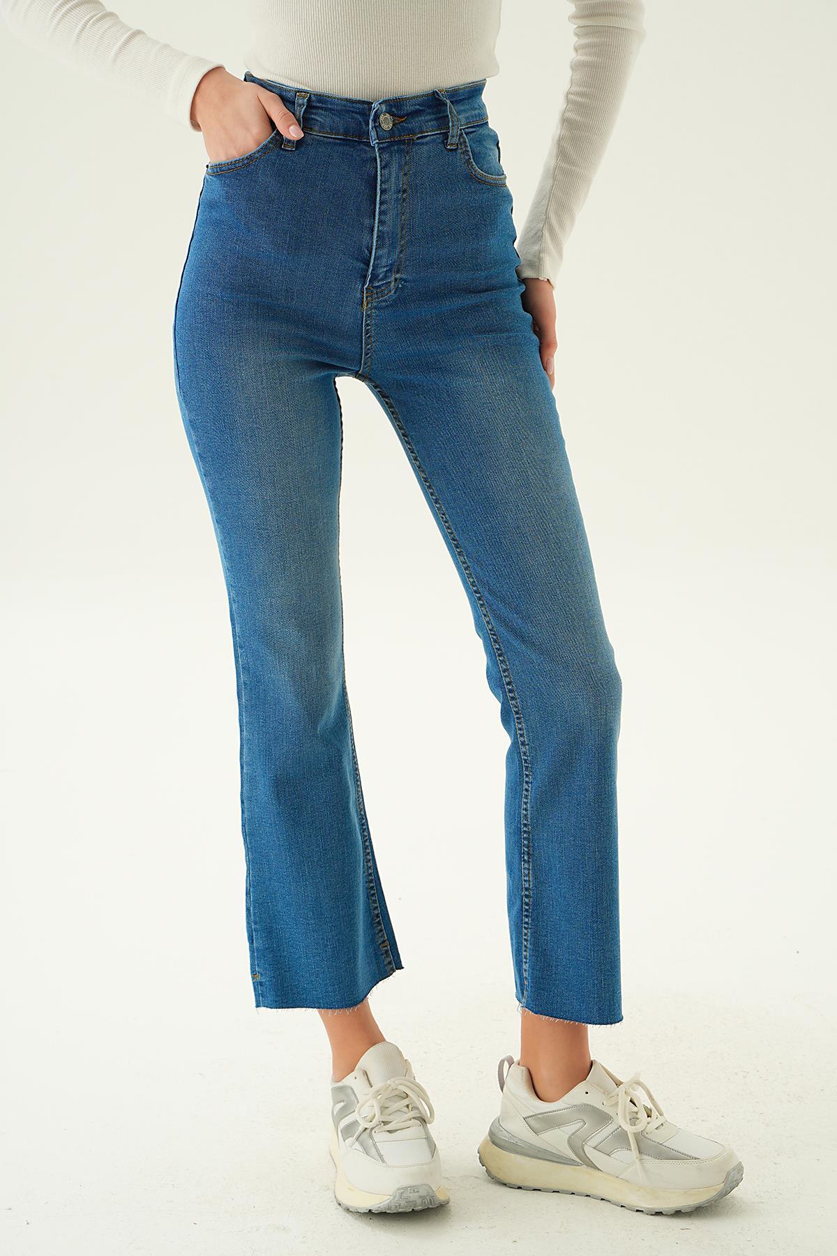 Mavi 12032 Paçası Kesik Straight Jean - 4