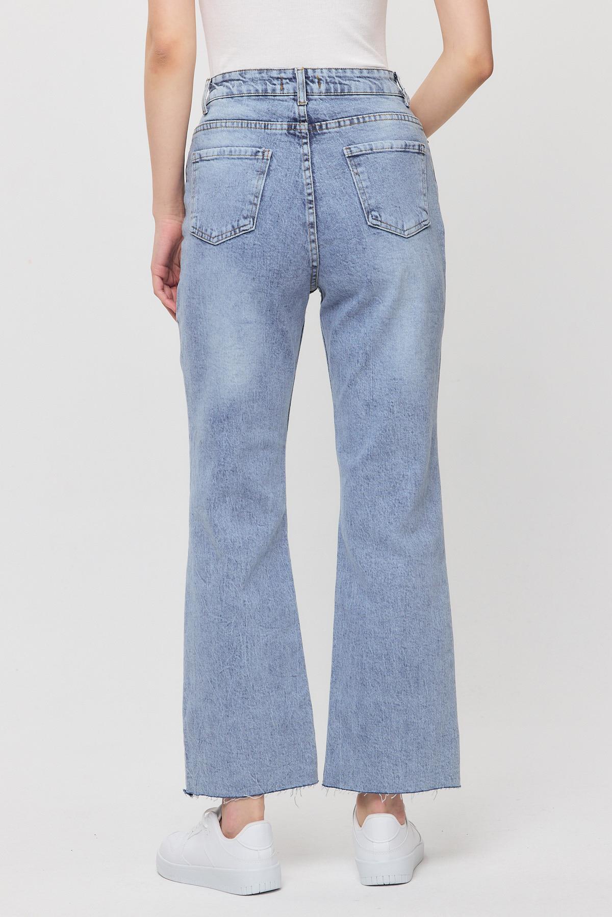 Buzkar 12032 Paçası Kesik Straight Jean - 5