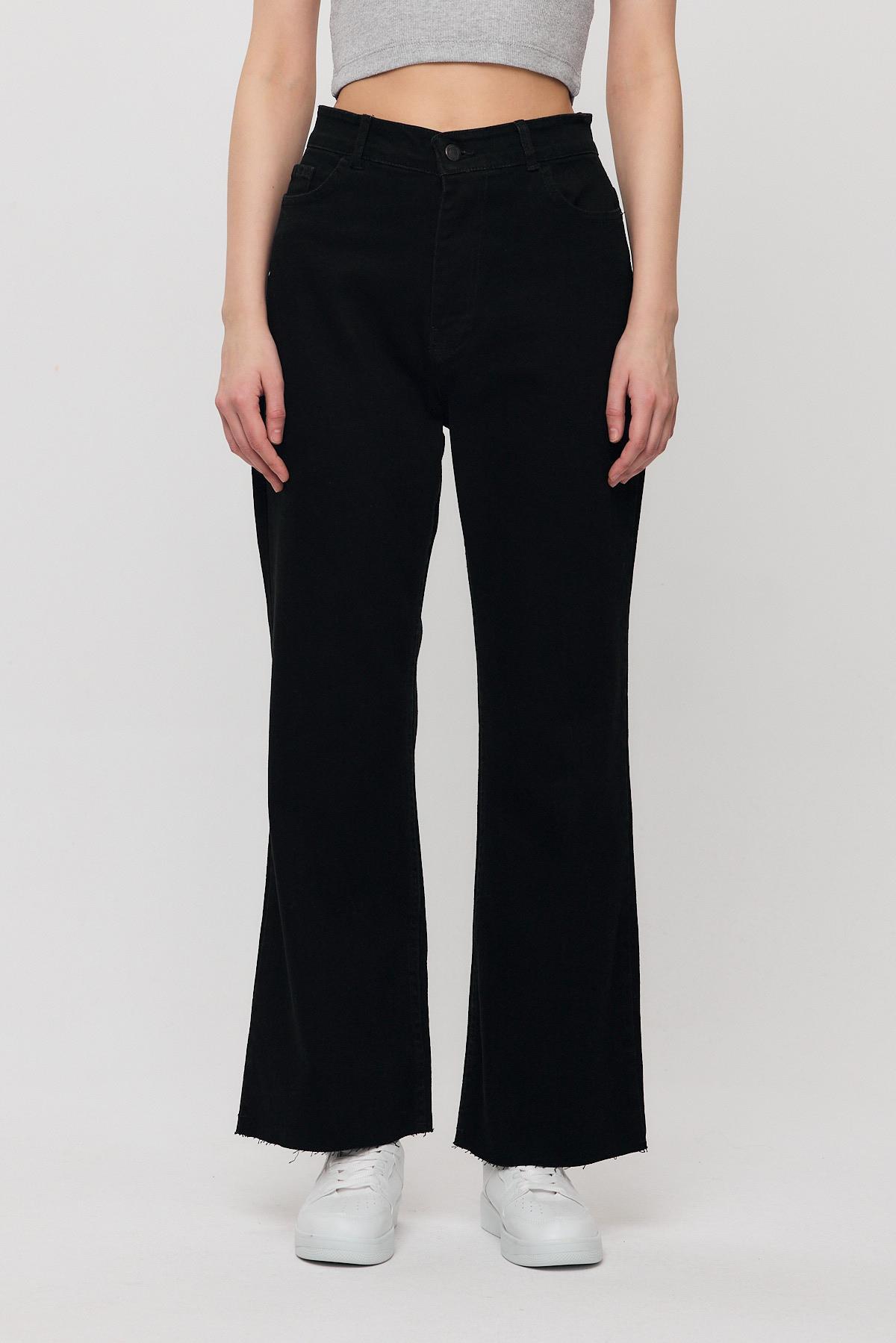 Siyah 12032 Paçası Kesik Straight Jean - RAYS (1)