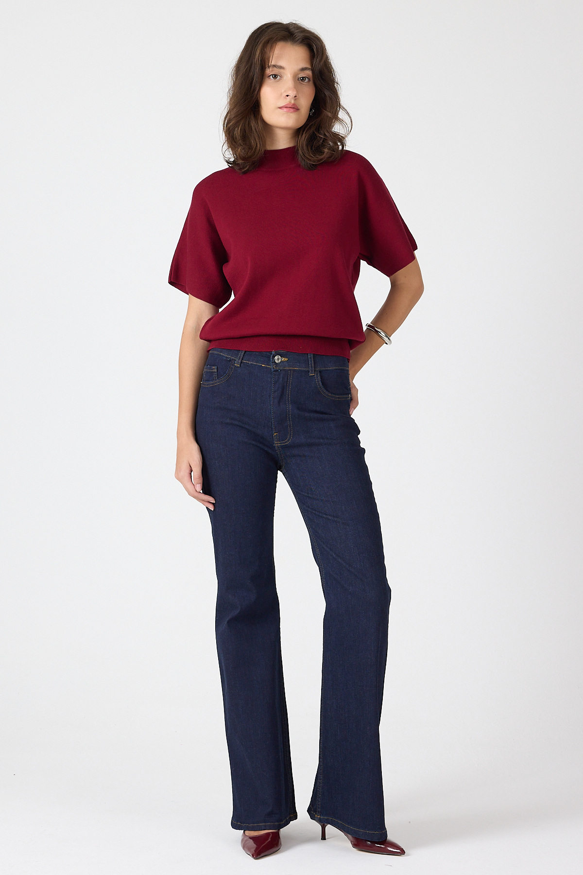 Laci Yüksek Bel Flare Kesim Kadın Jean Pantolon 12036 - 6