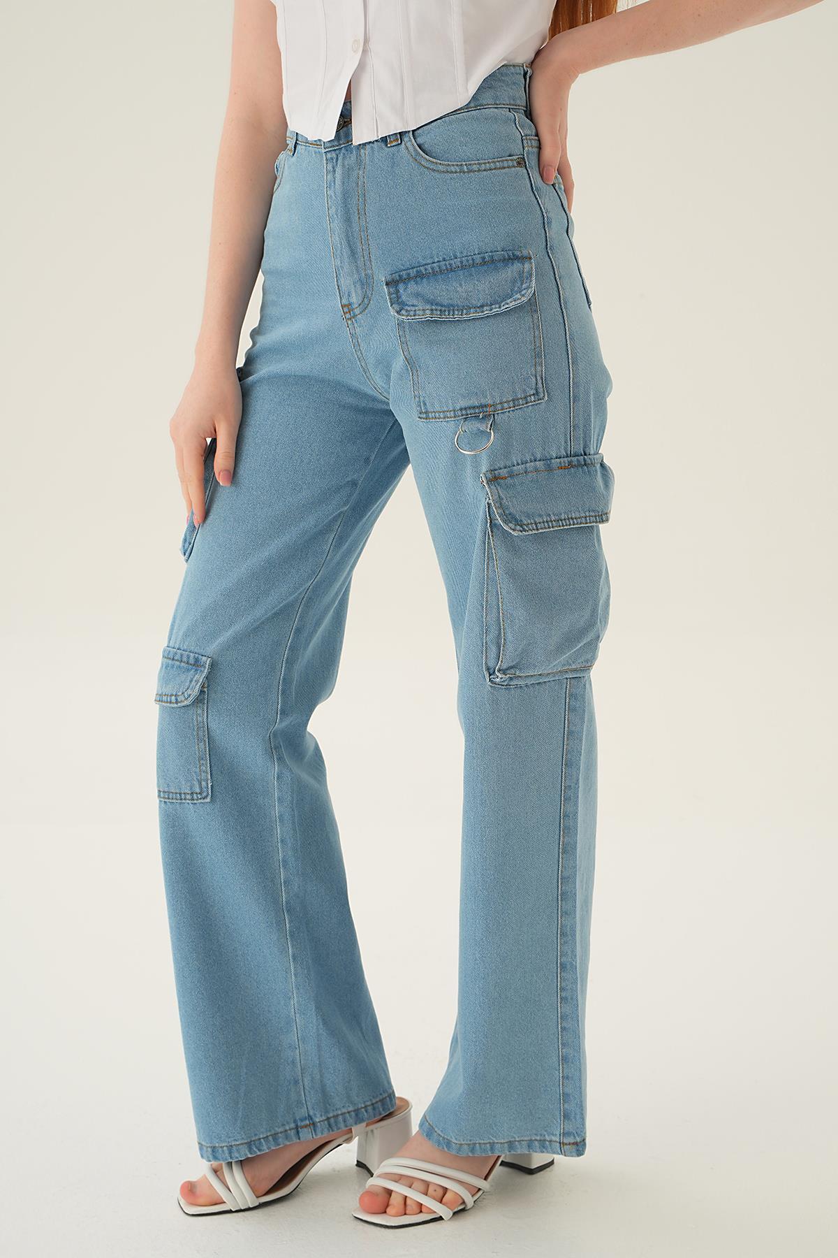 Açık Mavi Kargo Cep Detay Jean 13100 - 3