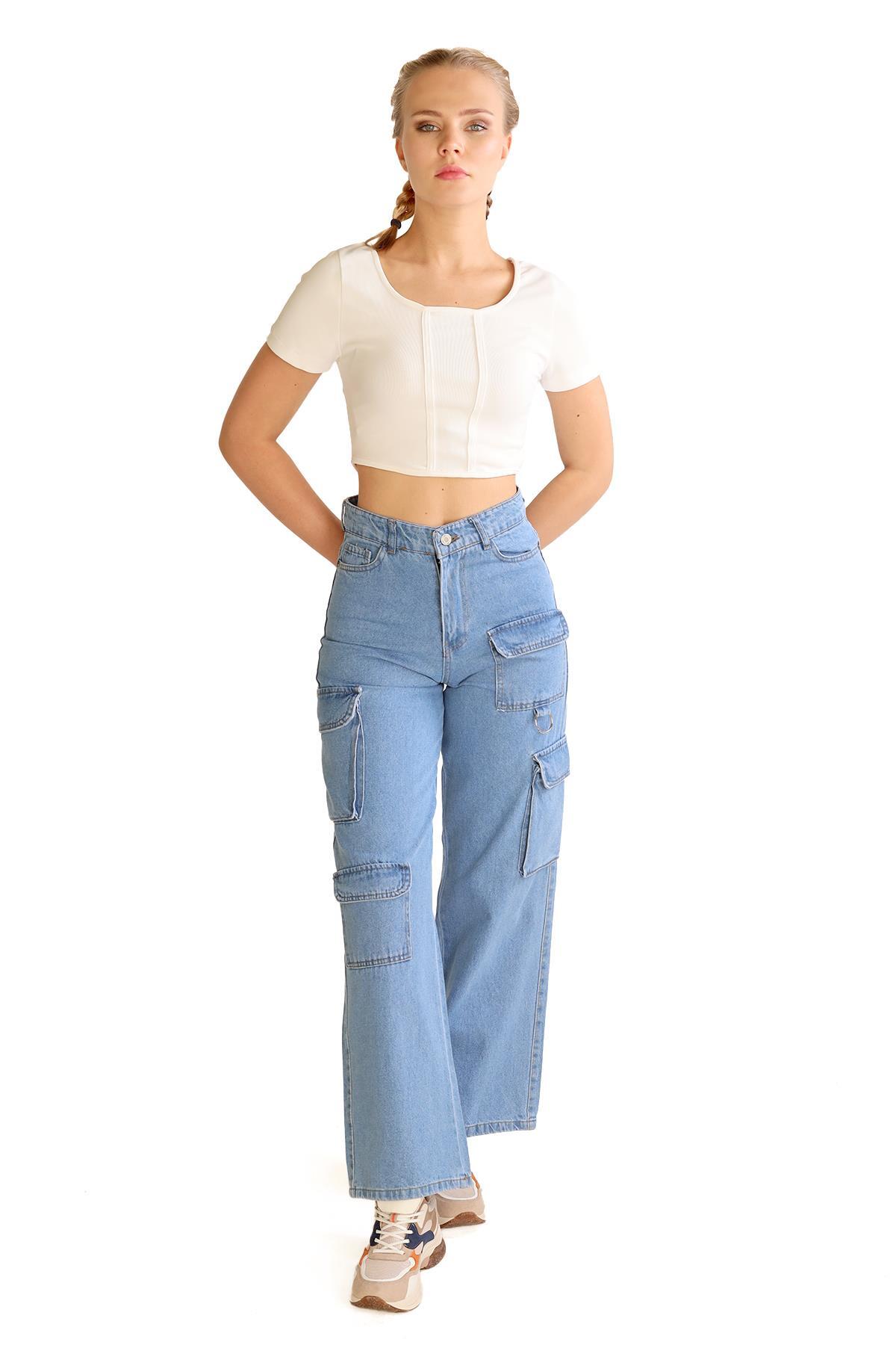 Kargo Cep Detay Jean 13100 Mavi - 8