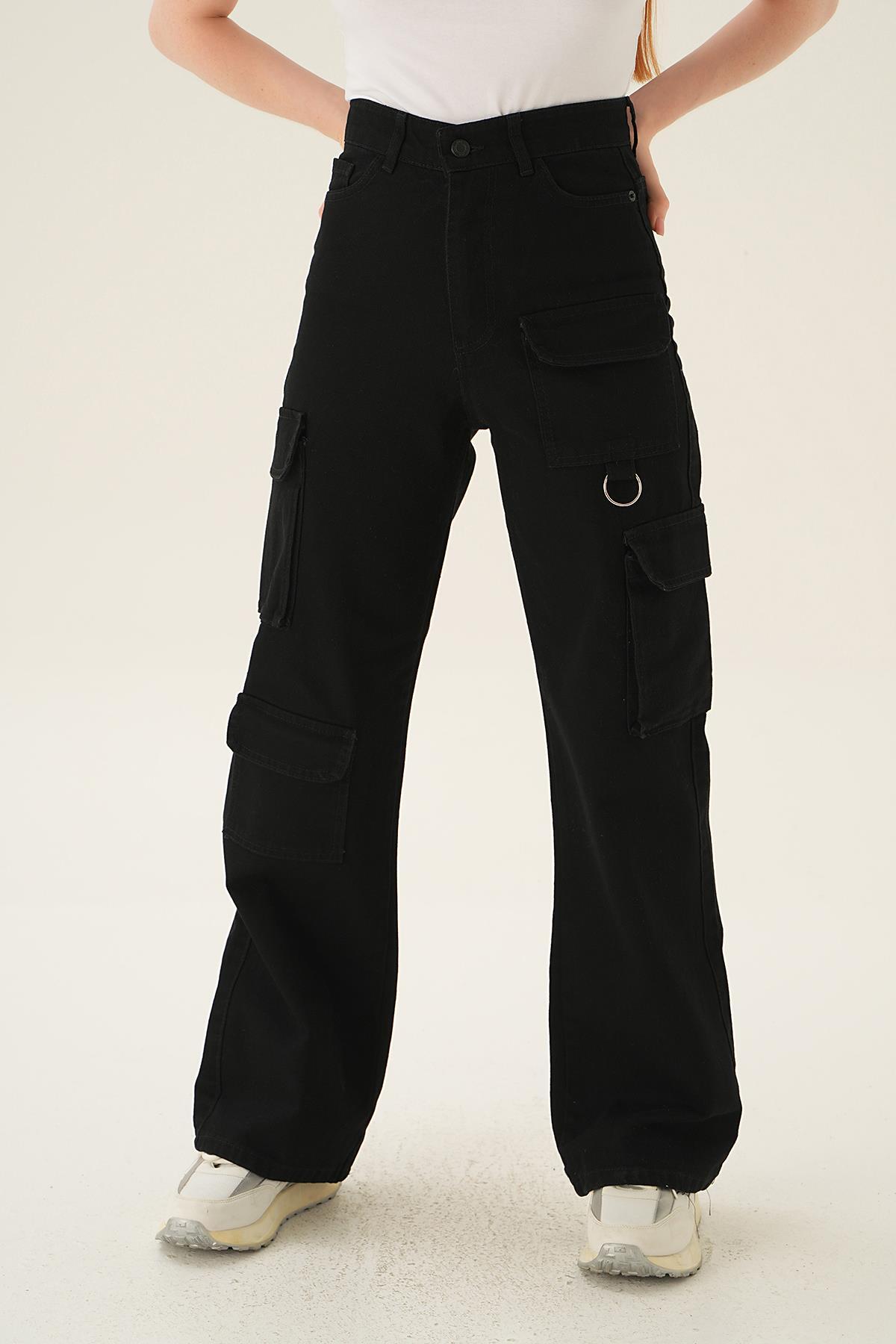 Siyah Kargo Cep Detay Jean 13100 - 2
