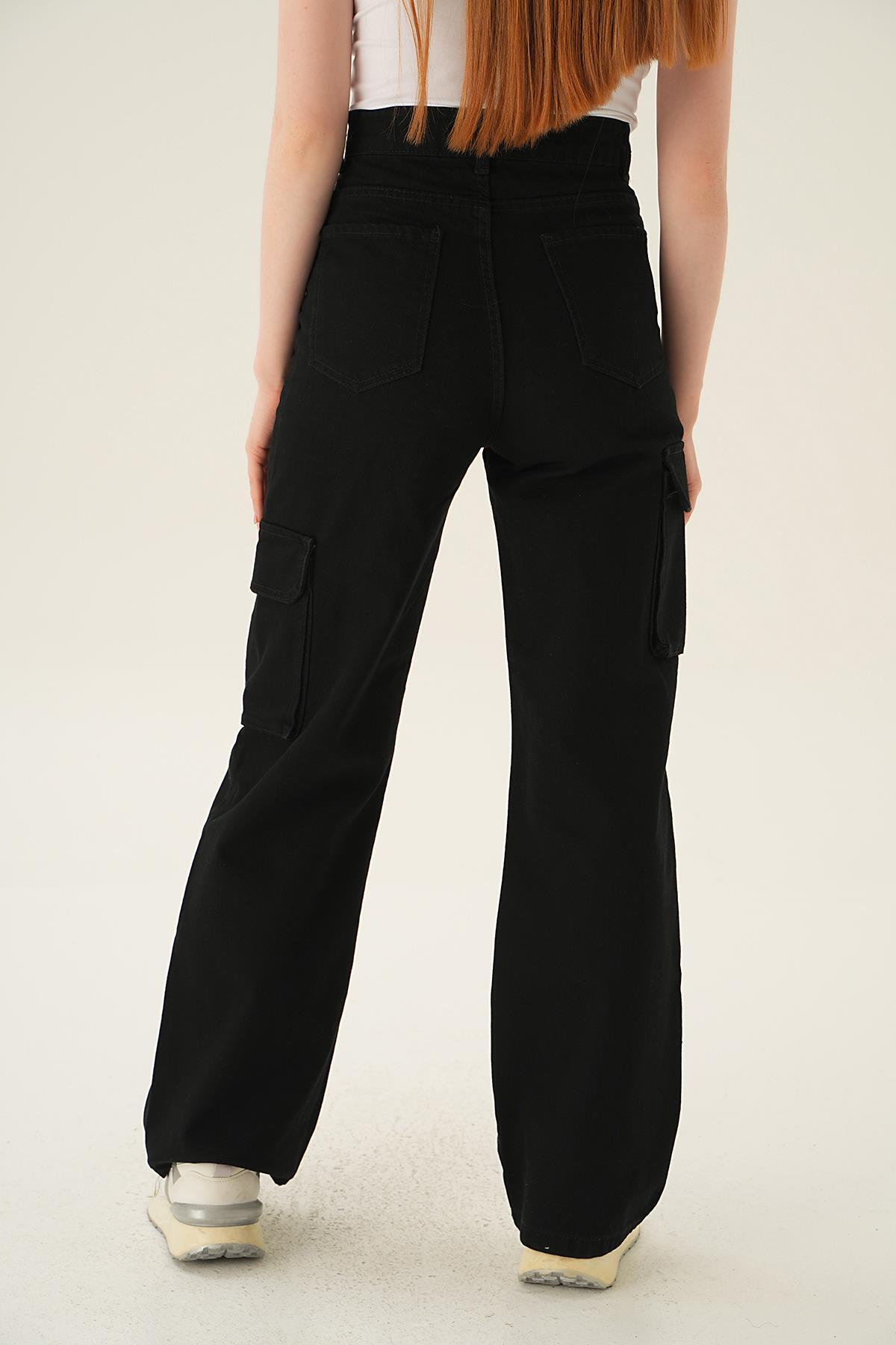 Siyah Kargo Cep Detay Jean 13100 - 4