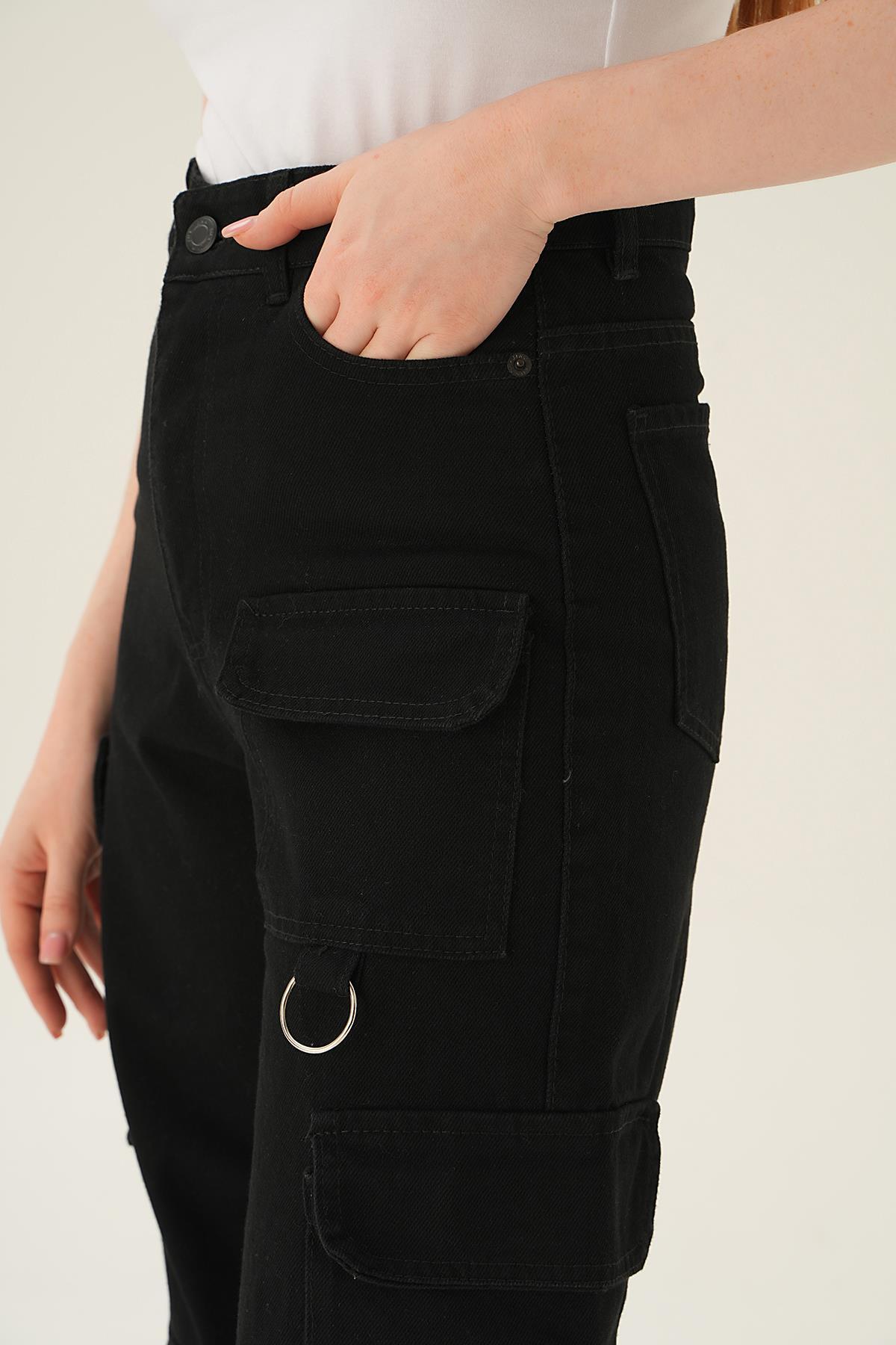 Siyah Kargo Cep Detay Jean 13100 - 5