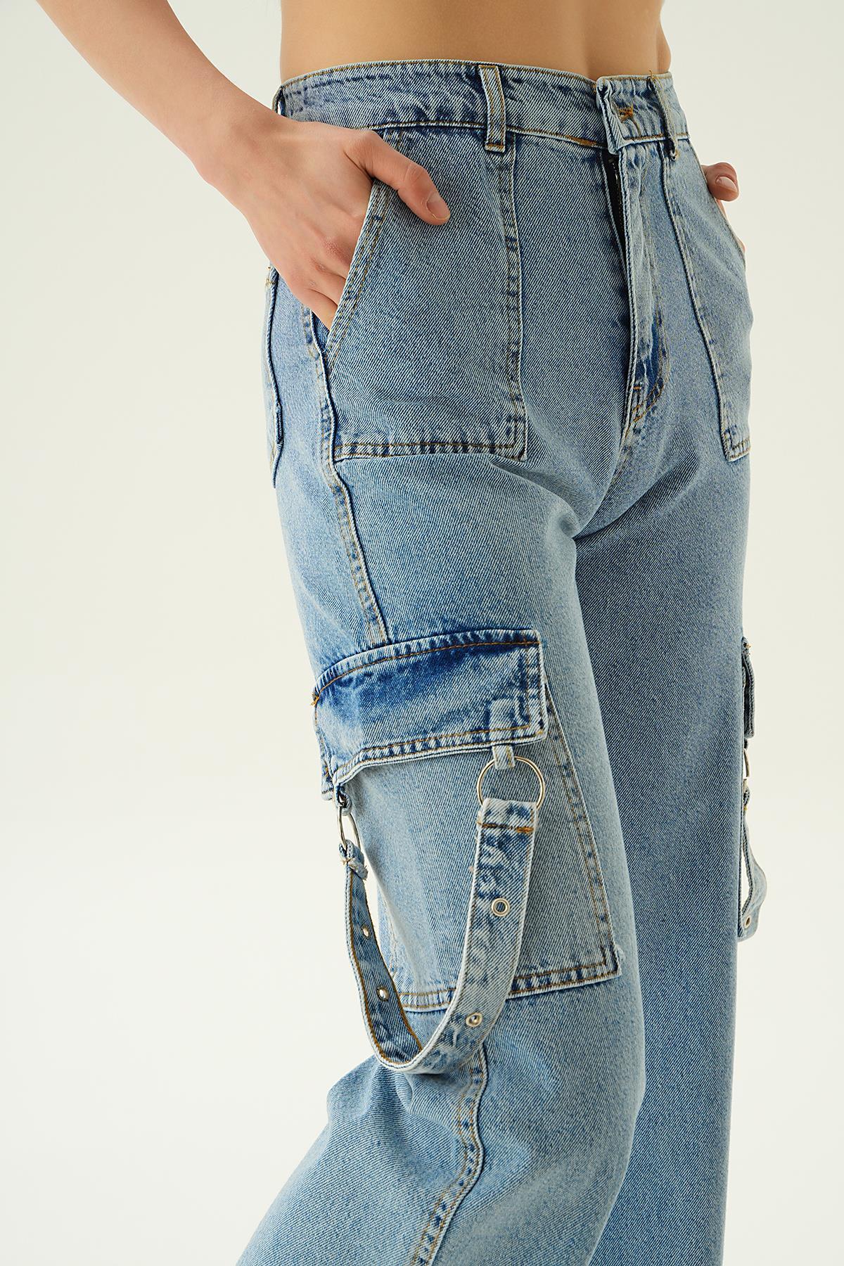 Buz Kargo Cep Palazzo Jean 13102 - 5