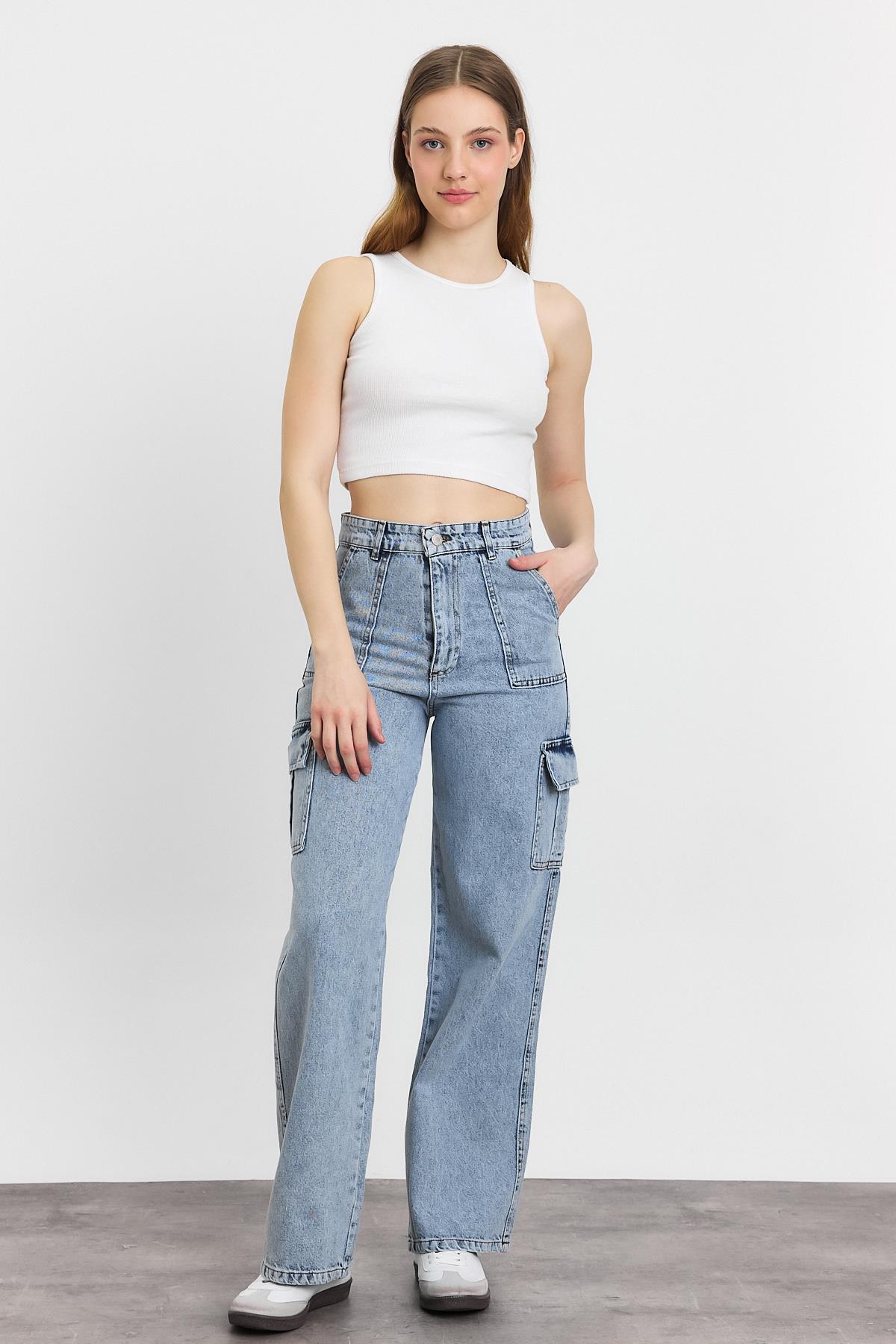 Buz Kargo Cep Dikişli Pantolon 13107 - 1