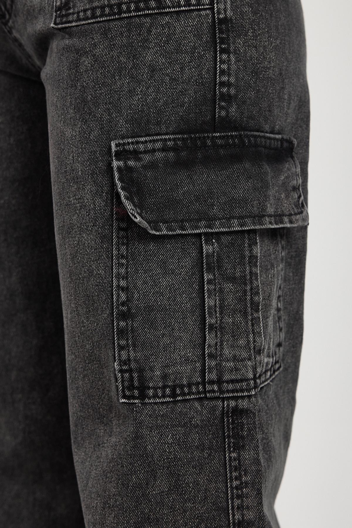 Füme Kargo Cep Dikişli Pantolon 13107 - 6