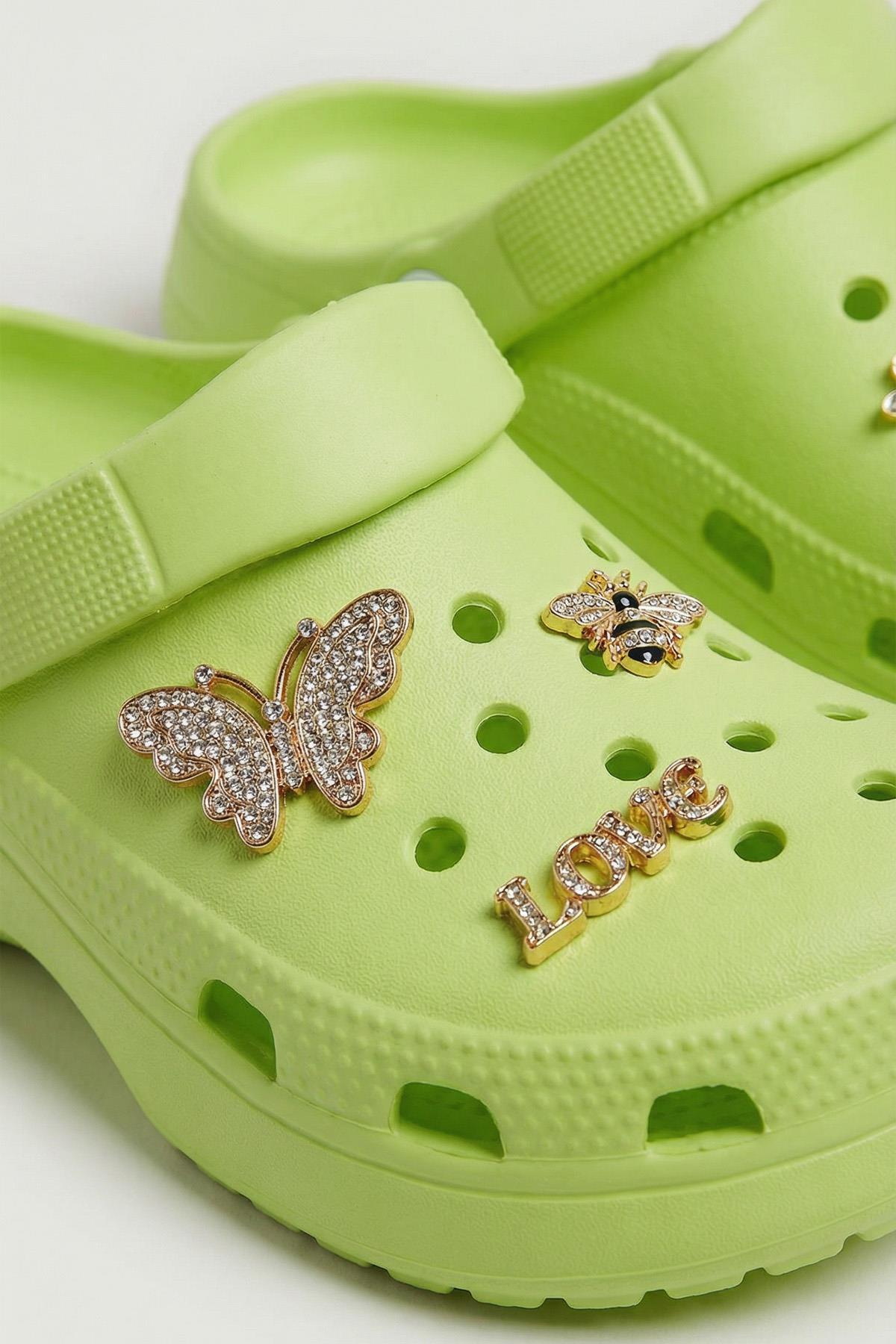 Fıstık Yeşili Aksesuarlı Terlik 1320 