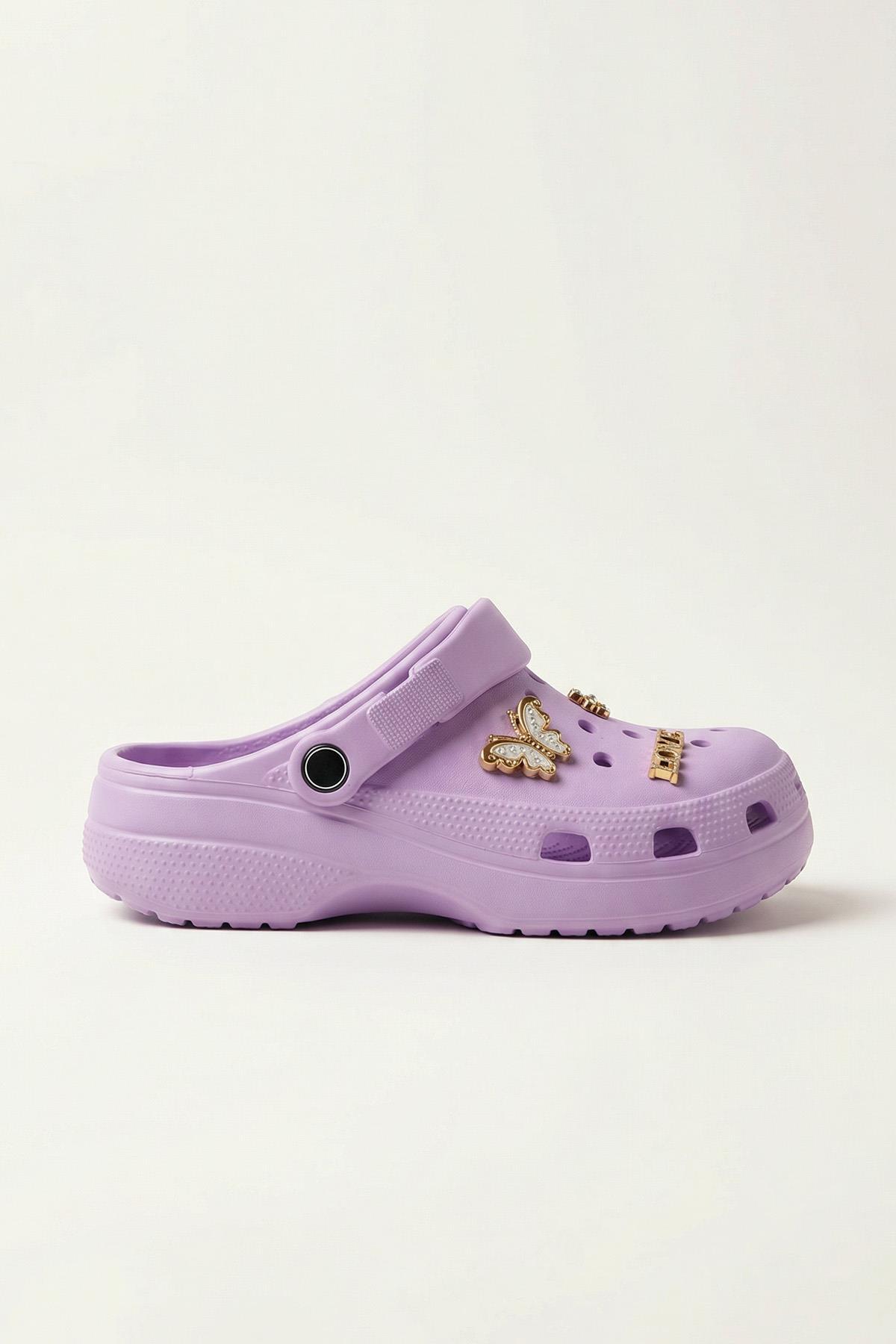 Lila Aksesuarlı Terlik 1320 - RAYS (1)