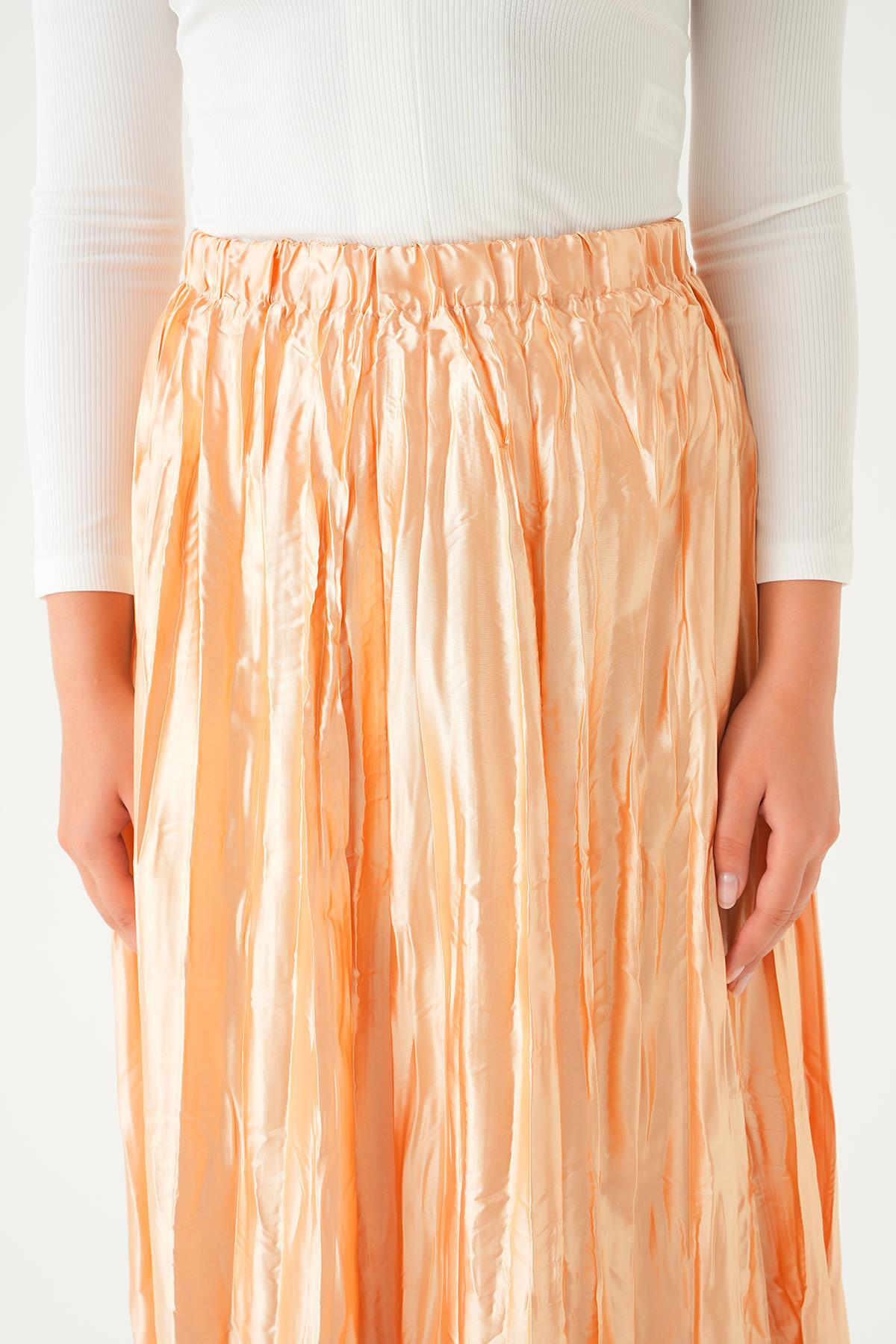 Bej Bel Lastik Pliseli Etek 1342 - 3