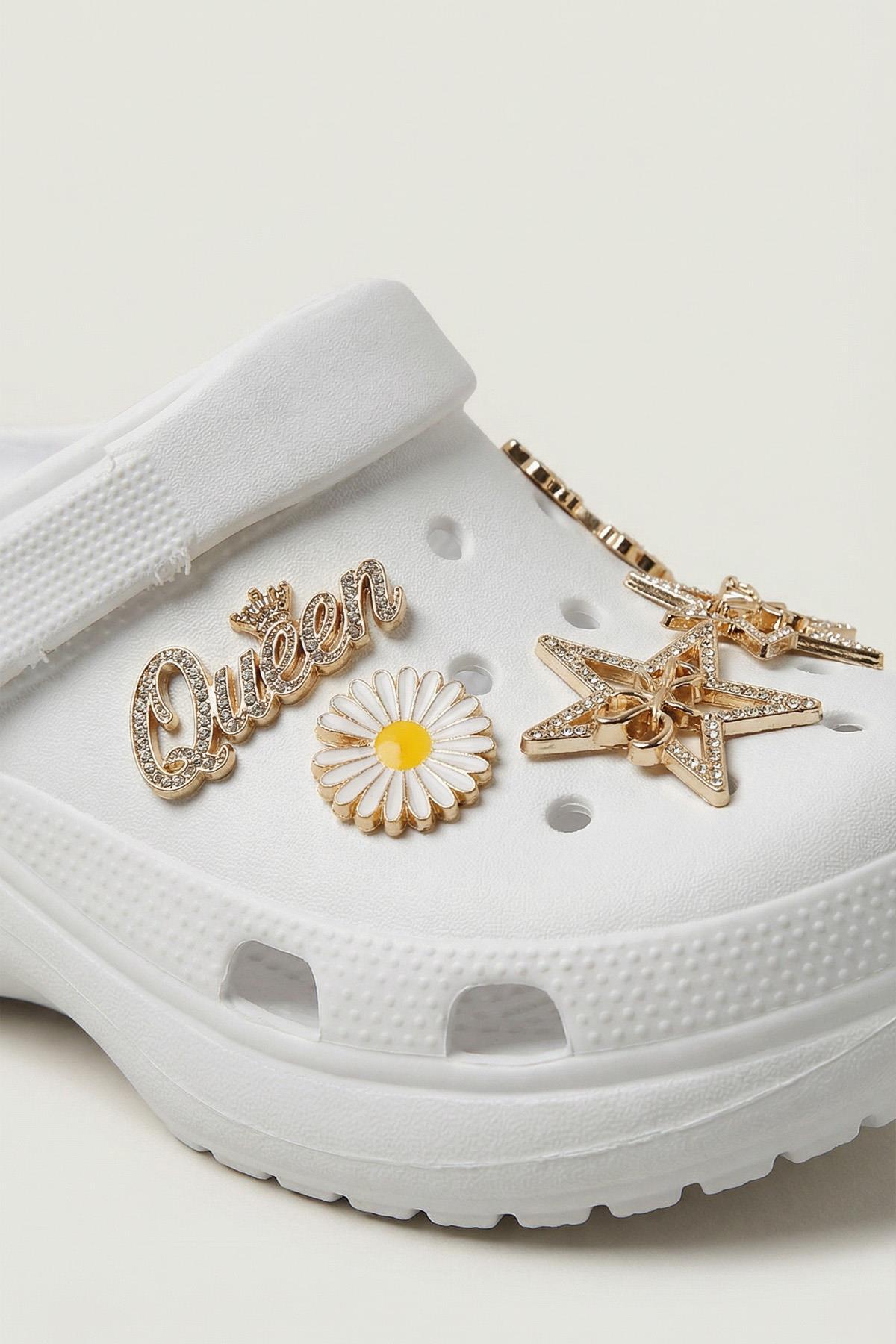 Beyaz Aksesuarlı Terlik 1355 - 1