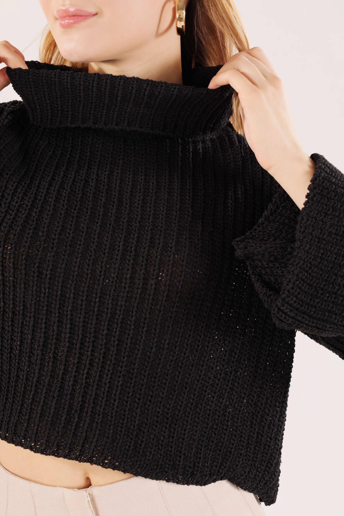 1366 Balıkçı Yaka İspanyol Kol Kazak Taş - 5