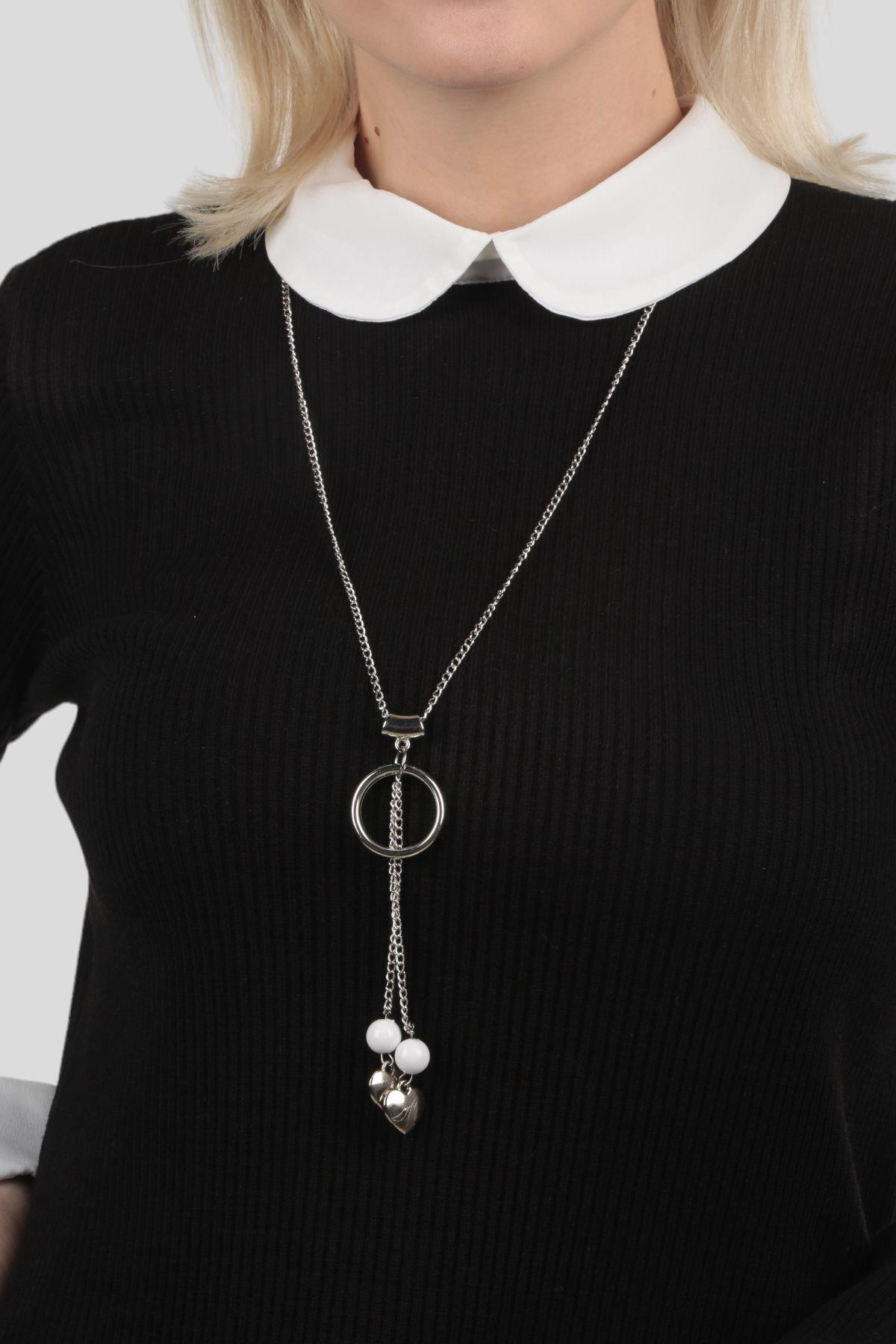 Siyah Bebe Yaka Kolyeli Bluz 1376 - 3