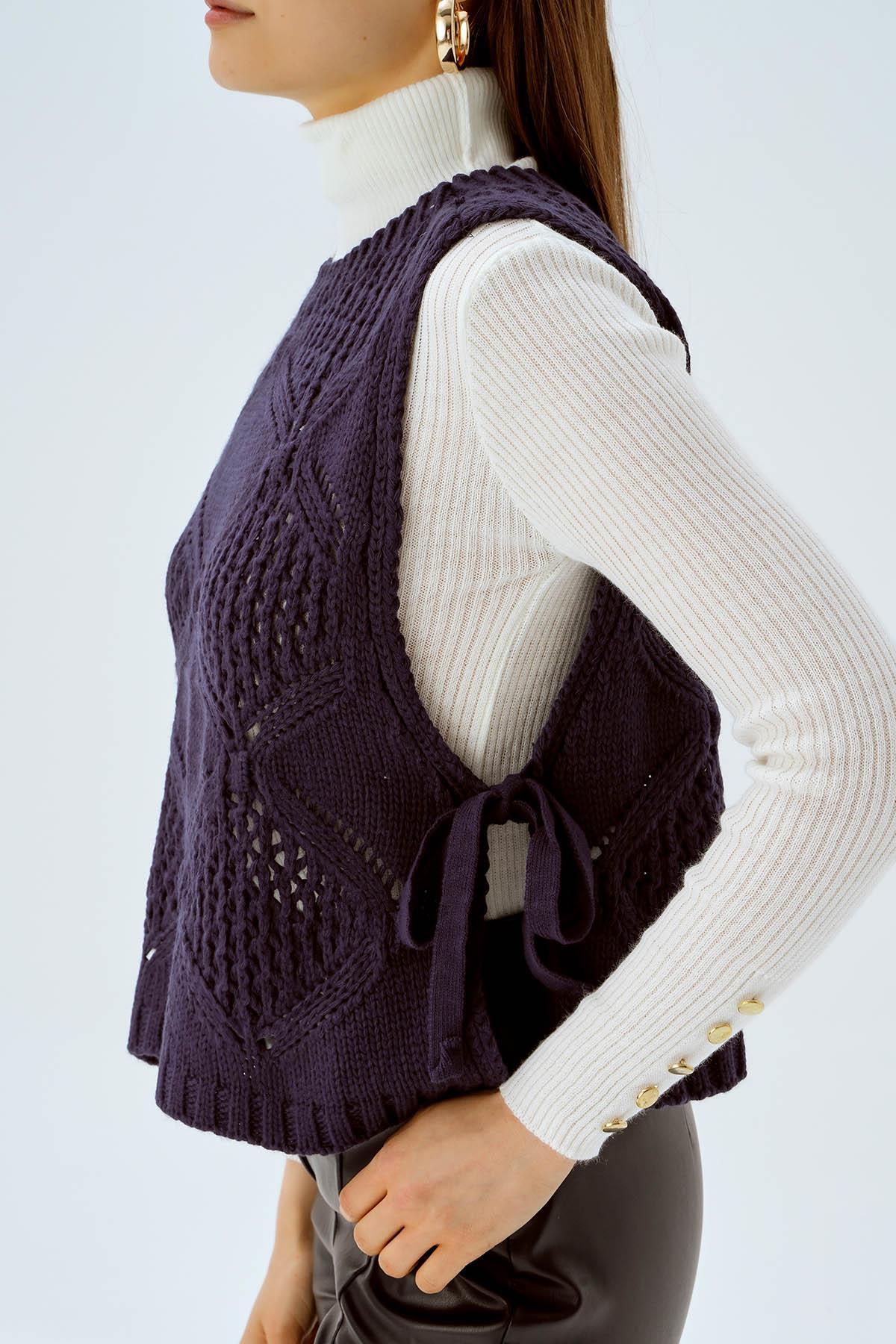 Laci Yan Bağlama Detay Süveter 1381 - 6