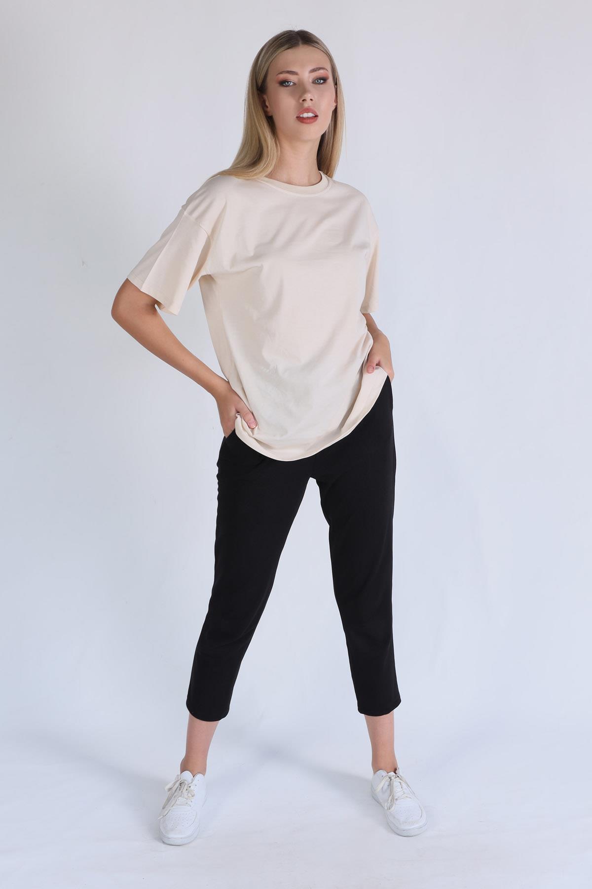 1395 Love Yourself Baskı Tişört Bej - 2