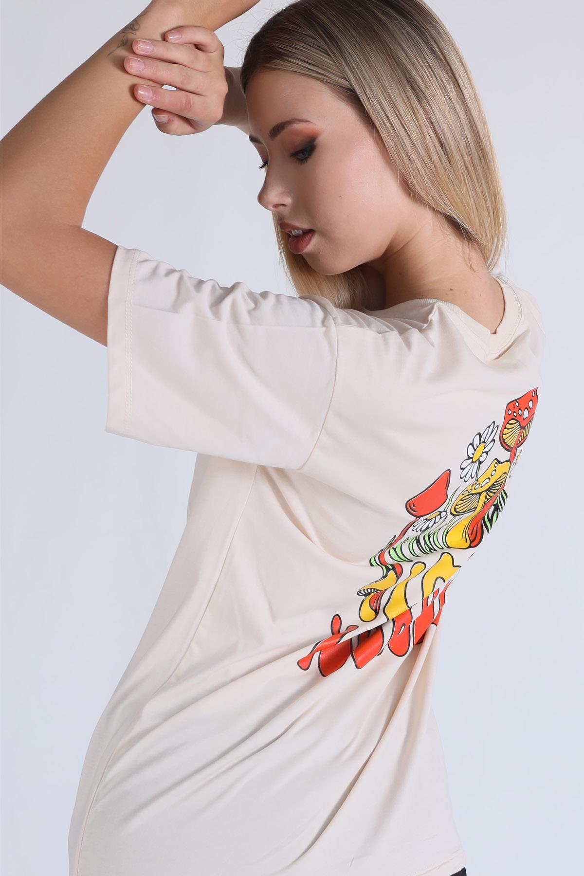 Bej Love Yourself Baskı Tişört 1395 - 3