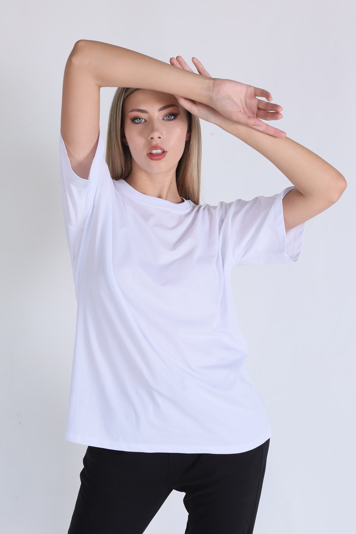 Beyaz Love Yourself Baskı Tişört 1395 - 3