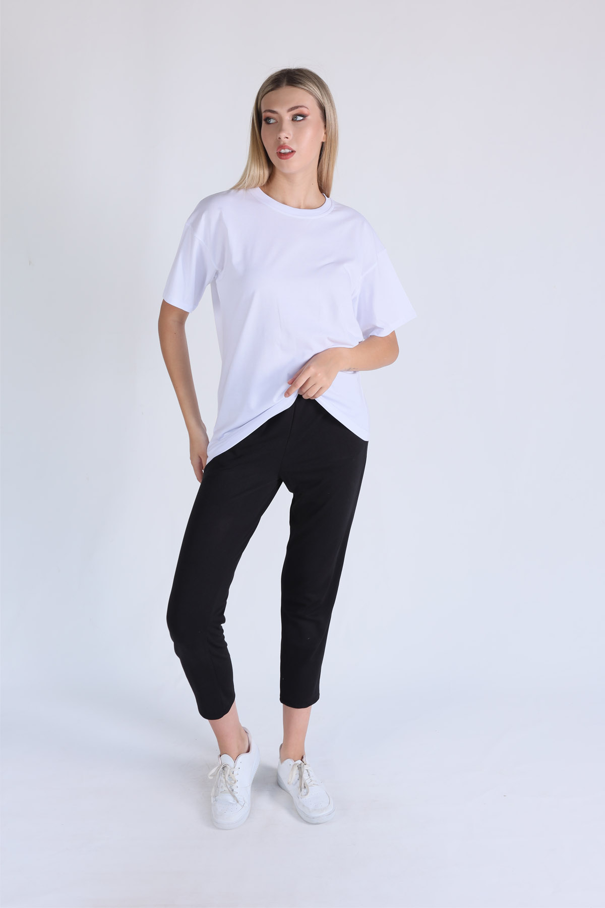 Beyaz Love Yourself Baskı Tişört 1395 - 5