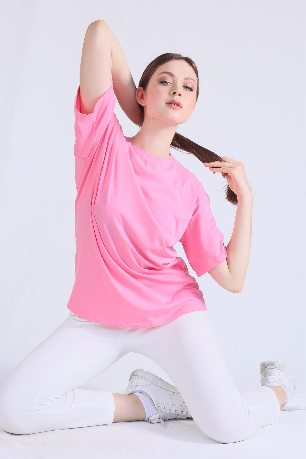 Pembe Love Yourself Baskı Tişört 1395 - 3