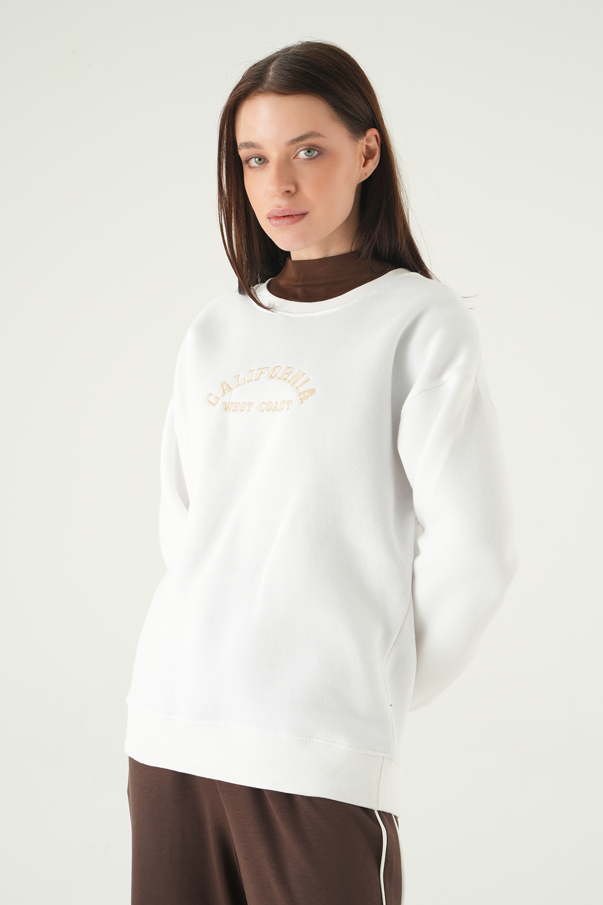 California Baskılı Sweat 1403 Ekru - 7