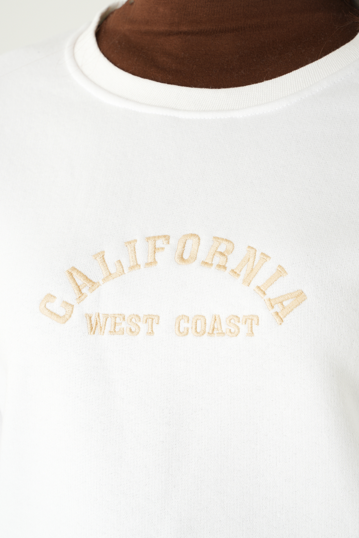 California Baskılı Sweat 1403 Ekru - RAYS