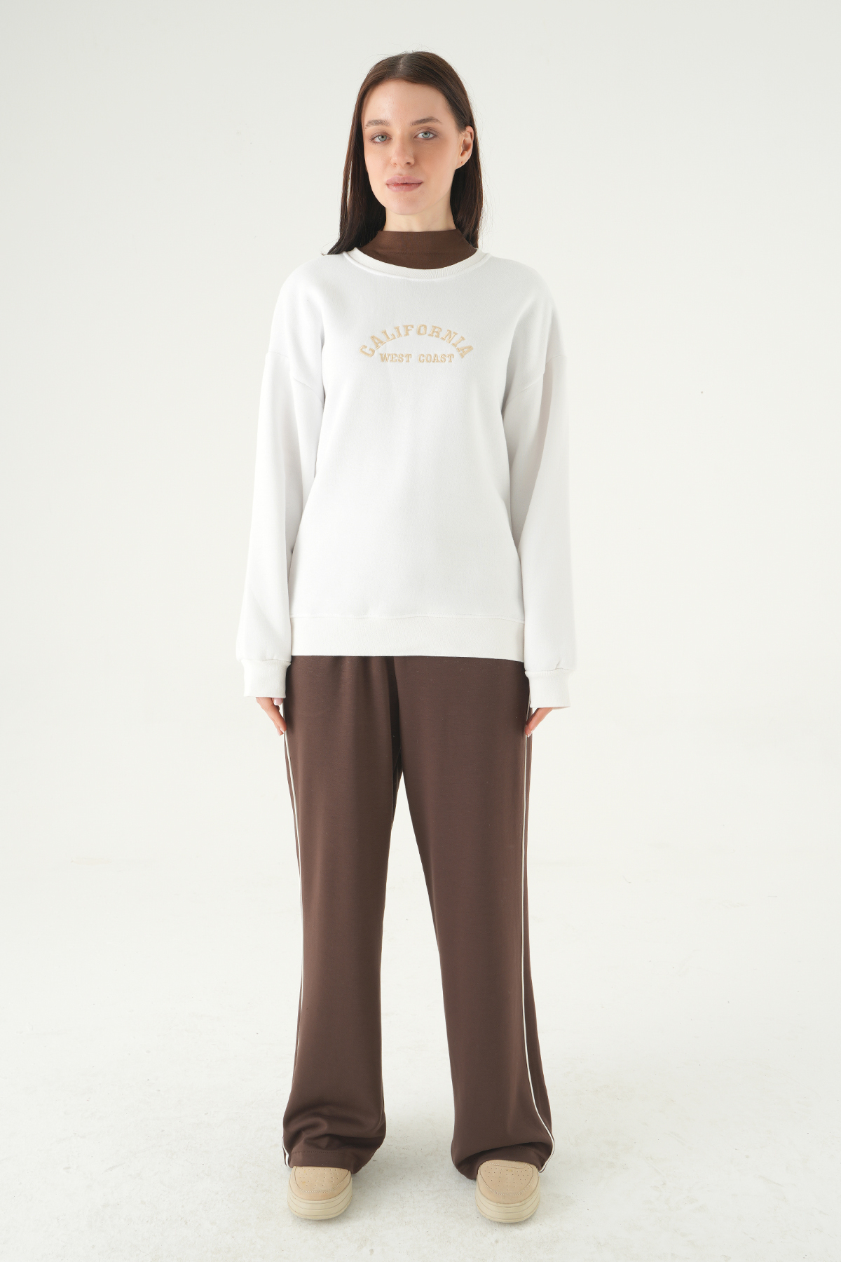 Ekru California Baskılı Sweat 1403 - RAYS