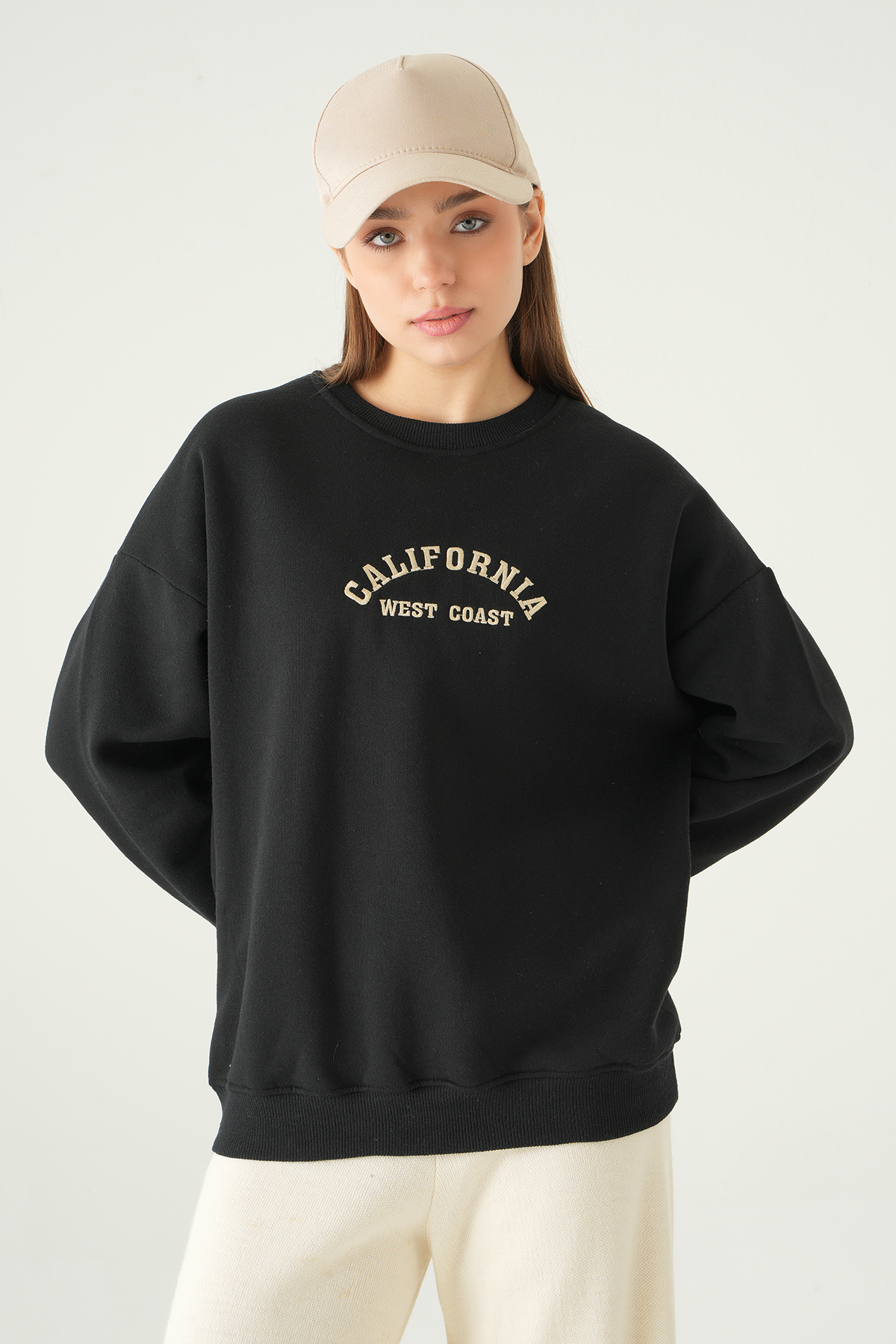 Siyah California Baskılı Sweat 1403 - 2