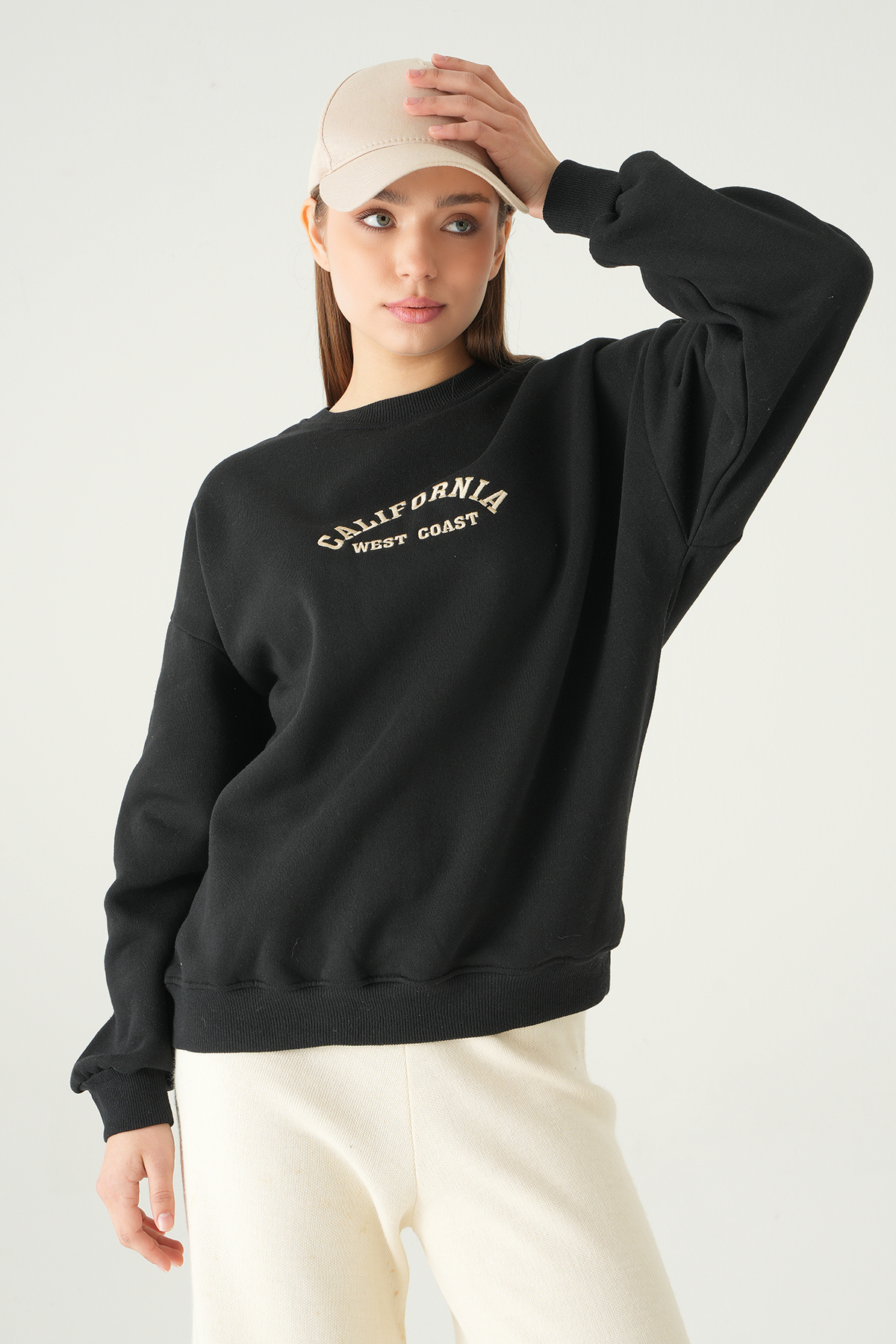 Siyah California Baskılı Sweat 1403 - 6