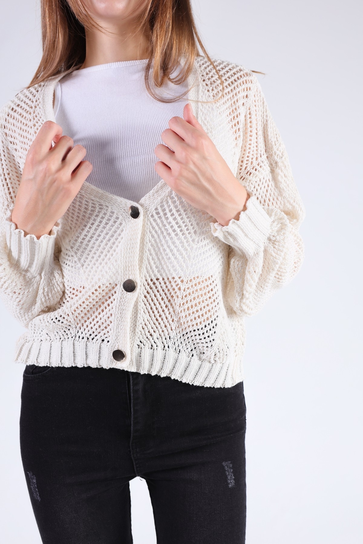 Taş Metal Düğmeli Hırka 1405 - 4