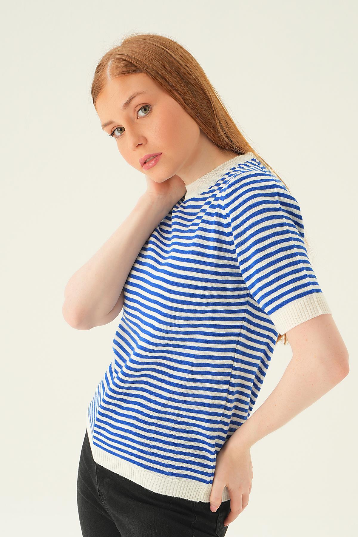 Saks Çizgili Tişört 1443 - 2