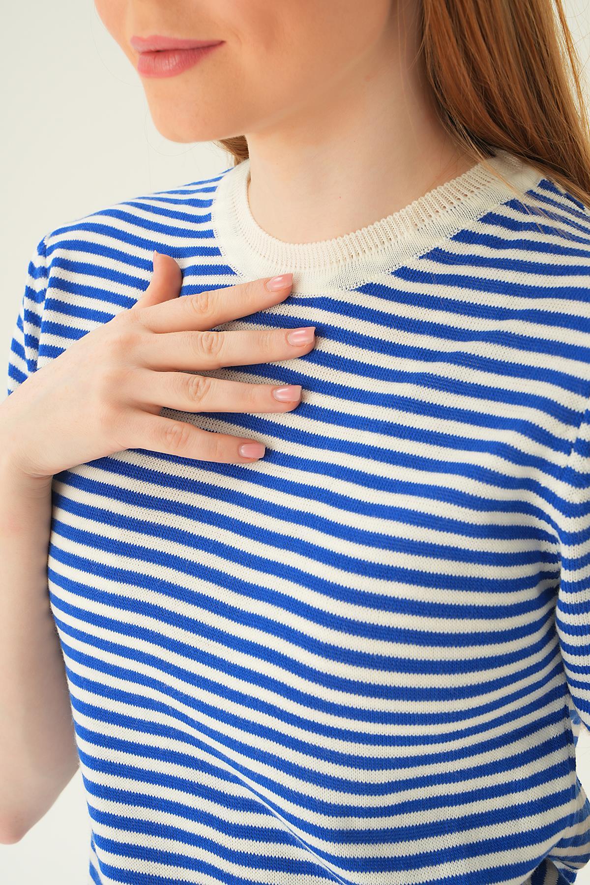 Saks Çizgili Tişört 1443 - 5