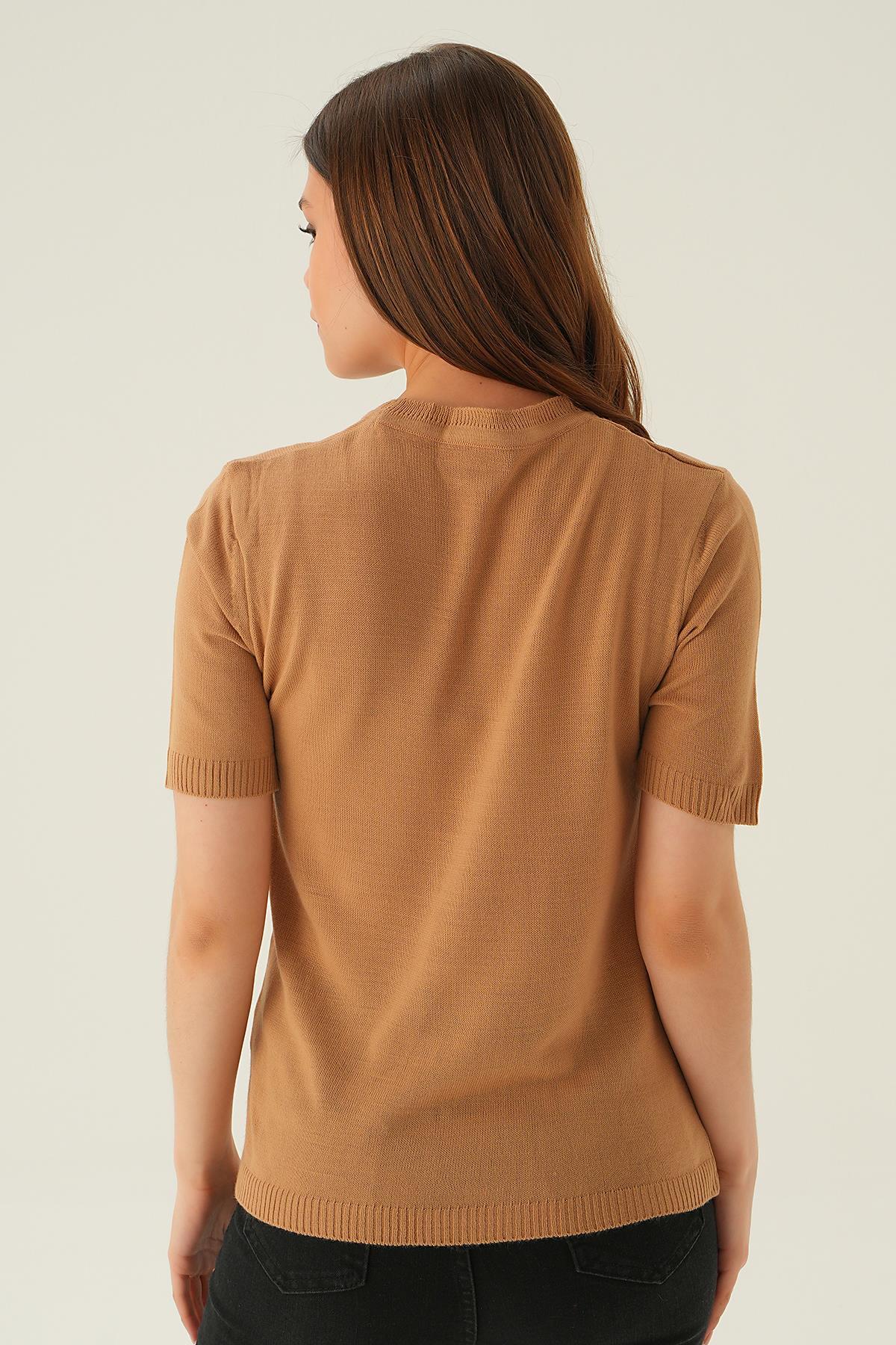 Camel Bisiklet Yaka Tişört 1444 - 5