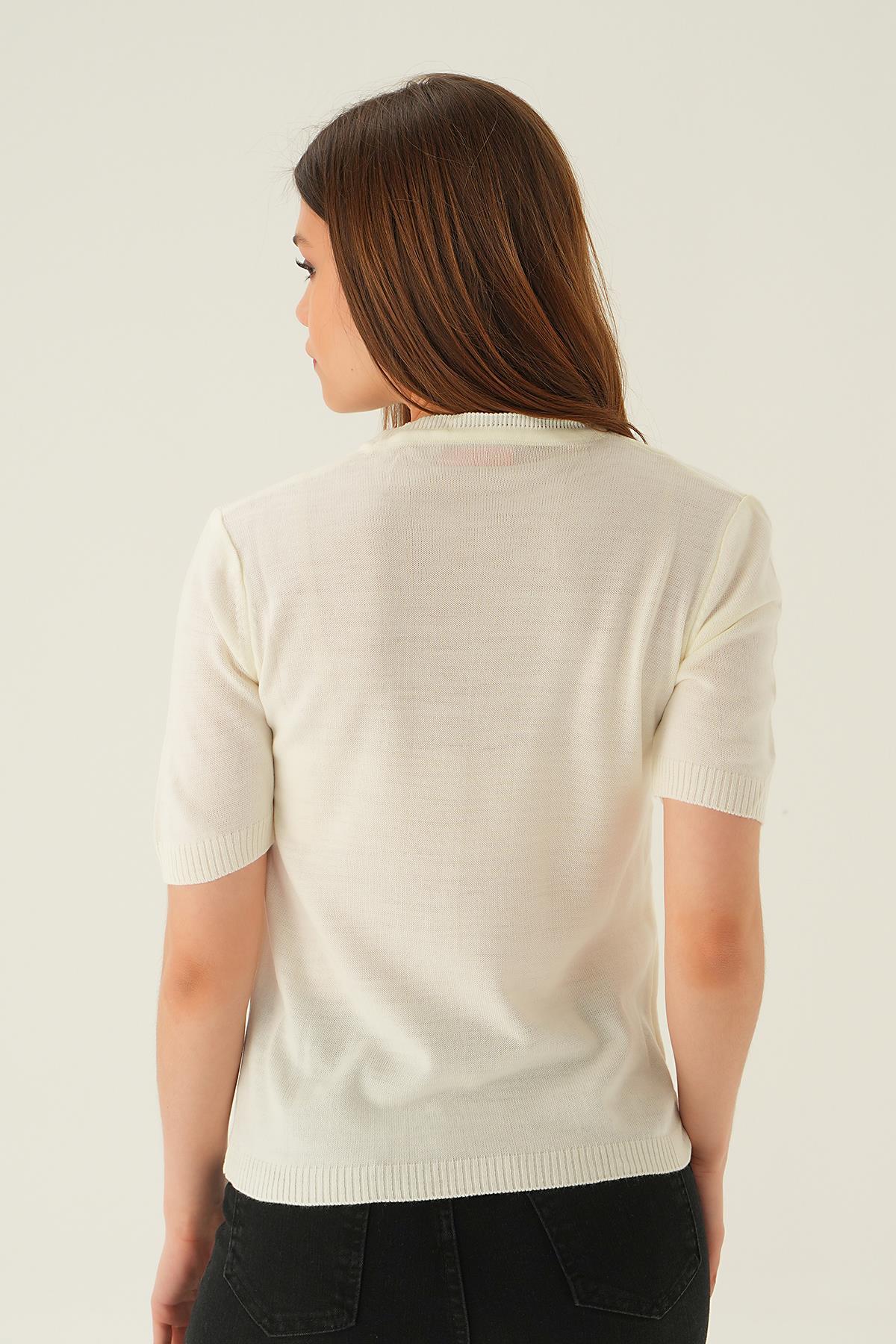 Kemik Bisiklet Yaka Tişört 1444 - 5